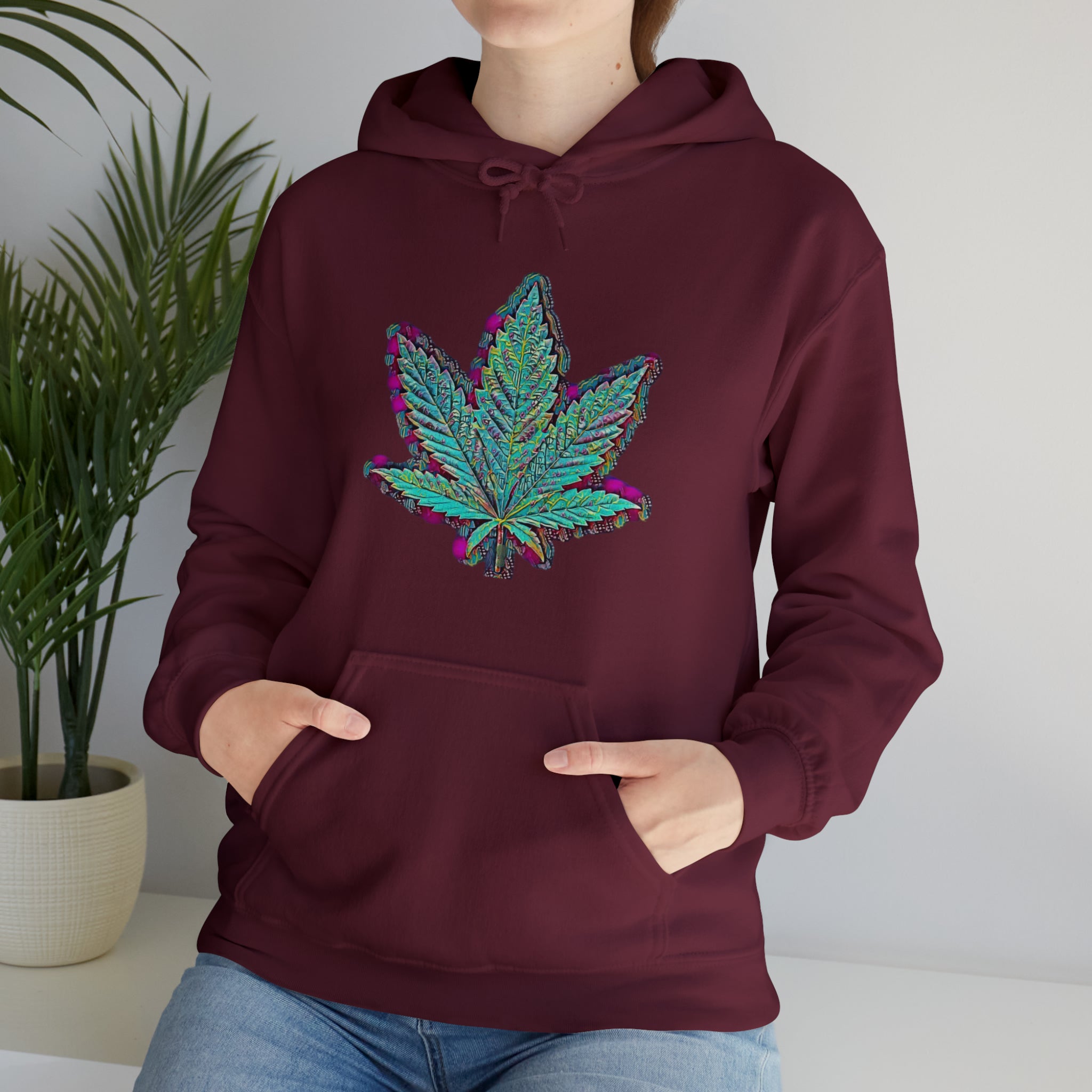 The Five Finger Leaf Unisex Heavy Blend™ Hooded Sweatshirt