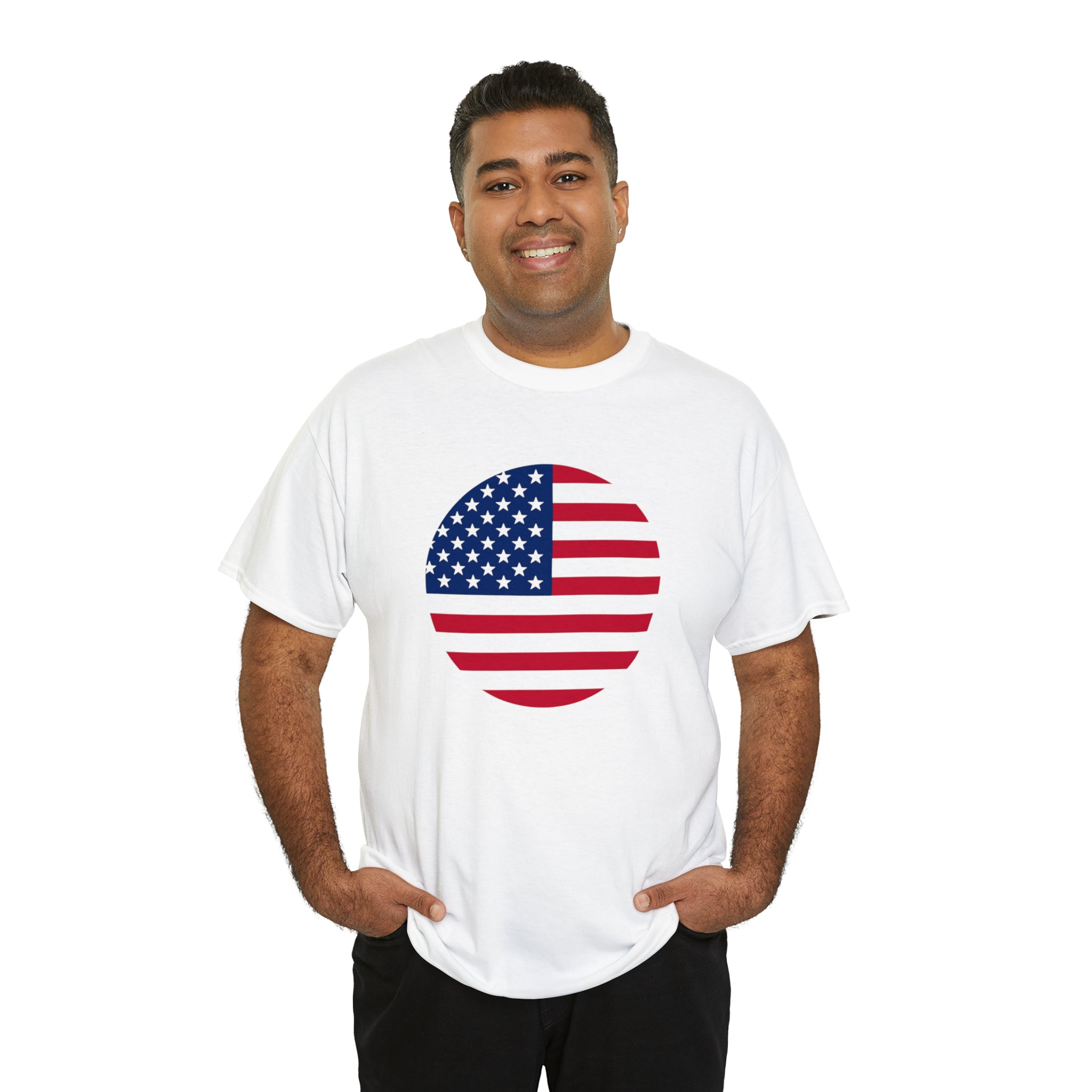 American Flag Globe Unisex Heavy Cotton Tee