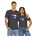 Puerto Rican Flag Heart Unisex Heavy Cotton Tee
