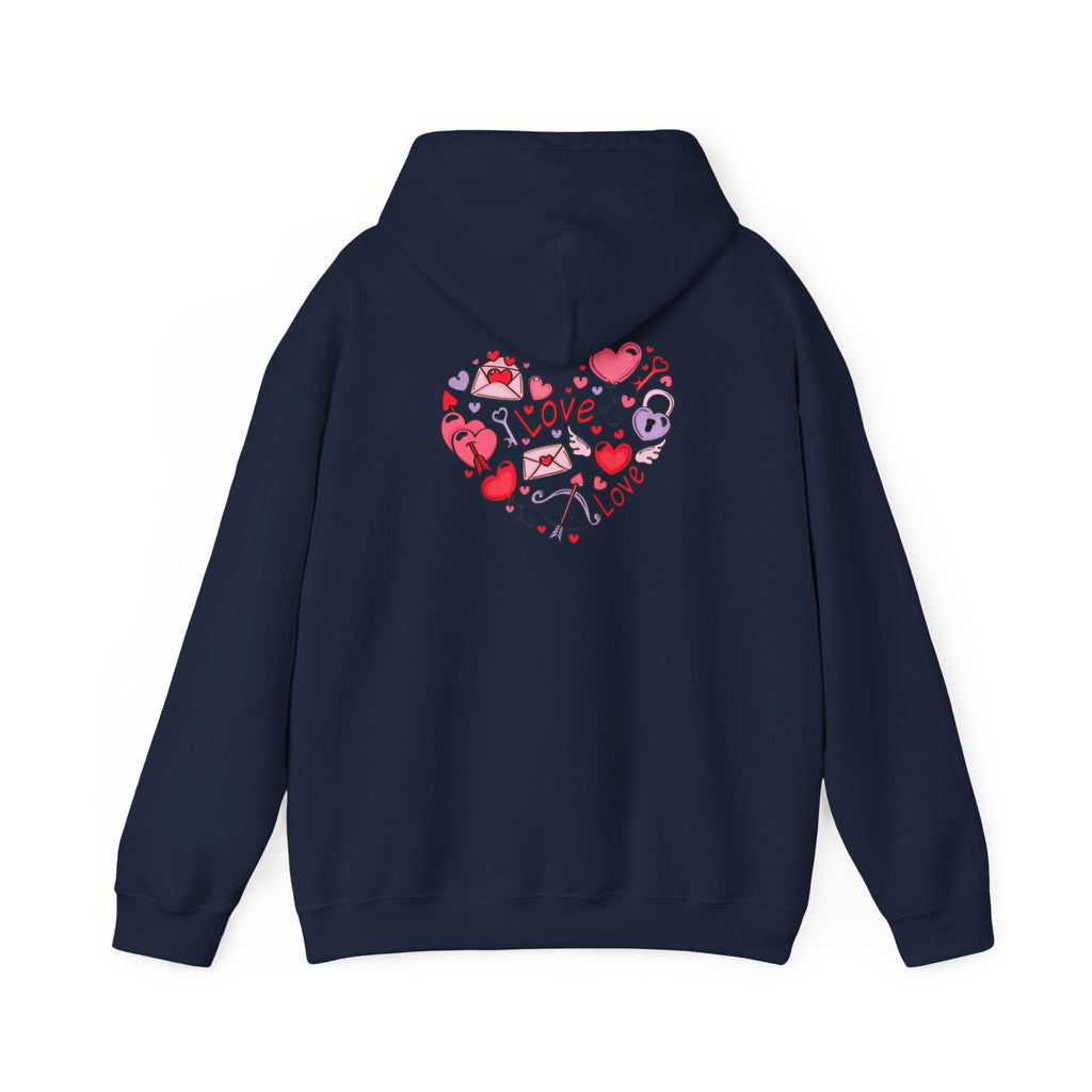 Valentine's Day Love Graphic Hoodie — Heart & 'LOVE' Valentine Pullover