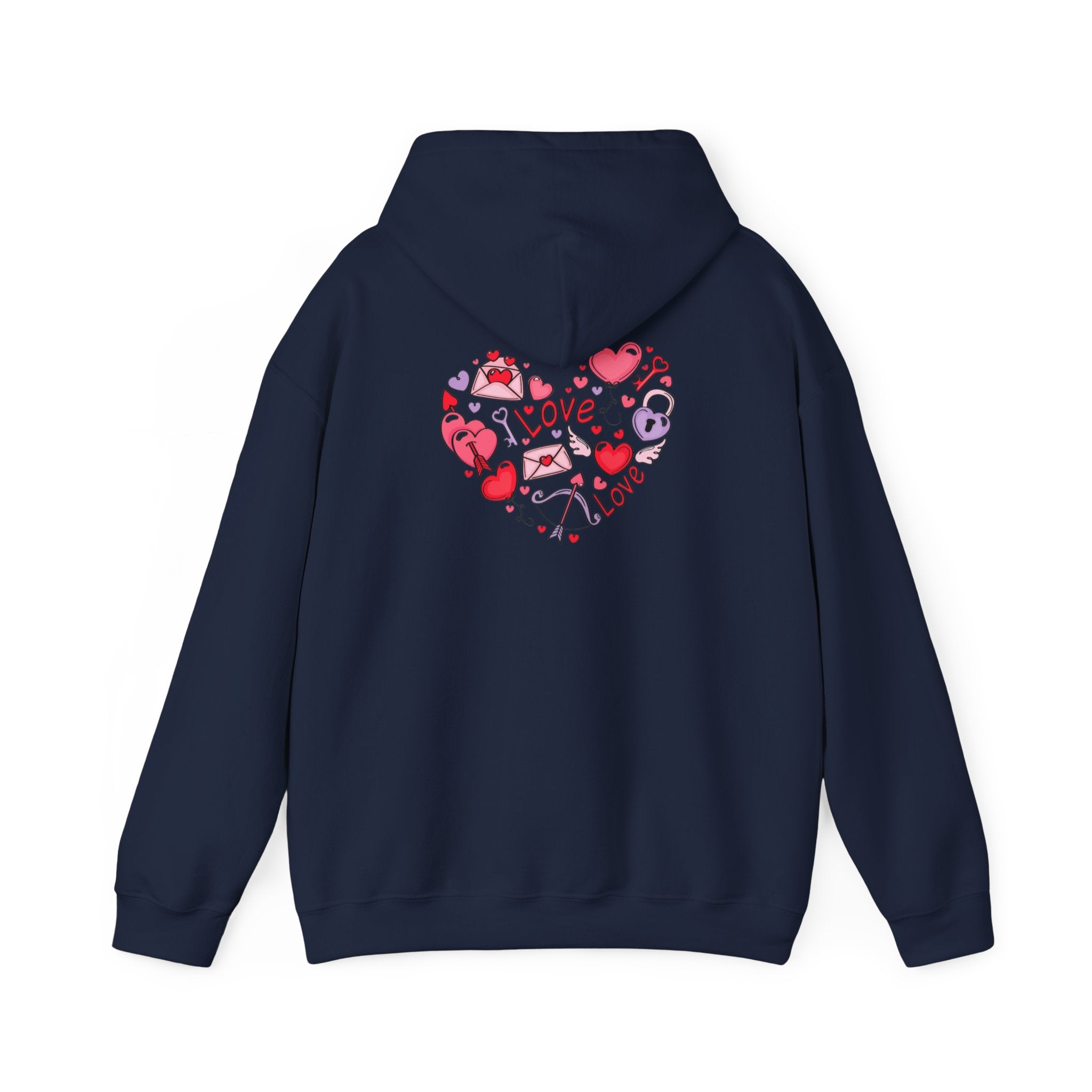 Valentine's Day Love Graphic Hoodie — Heart & 'LOVE' Valentine Pullover