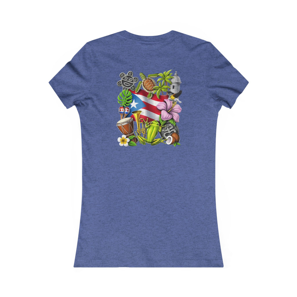 Patriotic Puerto Rico Rose Tee — Women's Flag Butterfly Floral T-Shirt