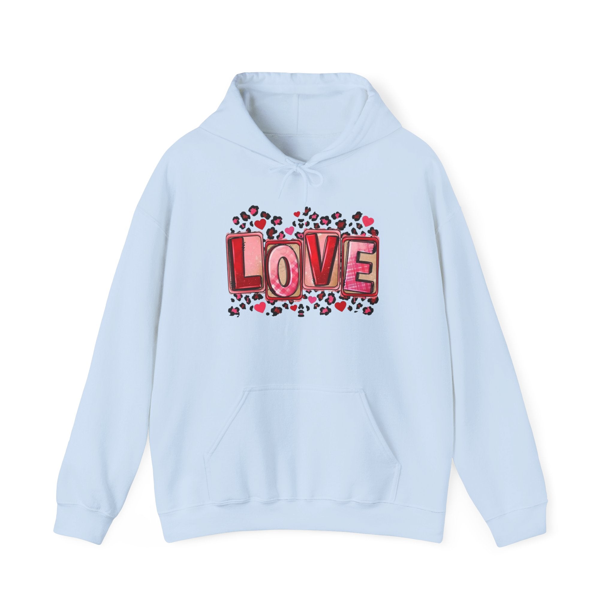 Valentine's Day Love Graphic Hoodie — Heart & 'LOVE' Valentine Pullover