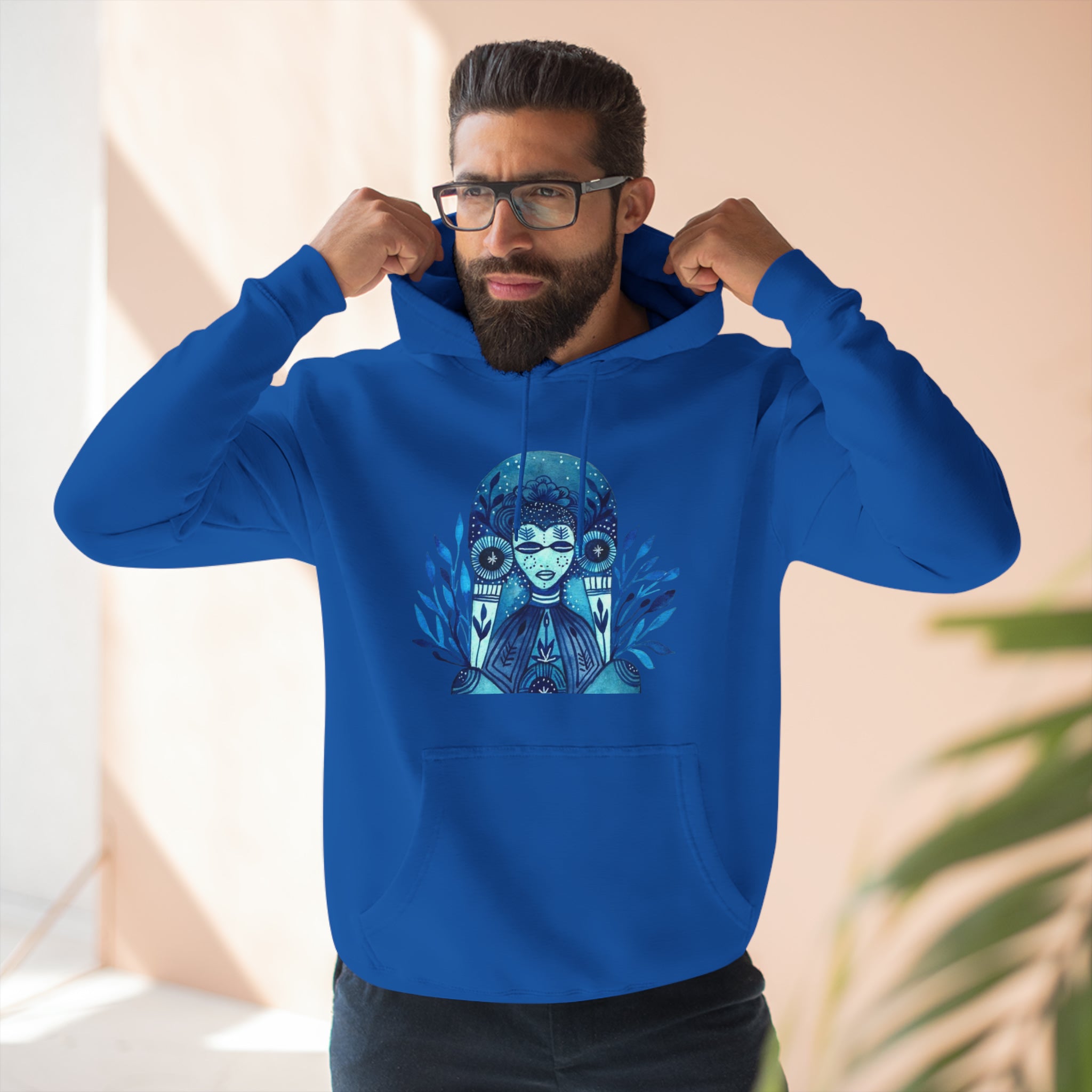 Taino Inspired Queen When Its Dark Look For The Stars Three-Panel Fleece Hoodie