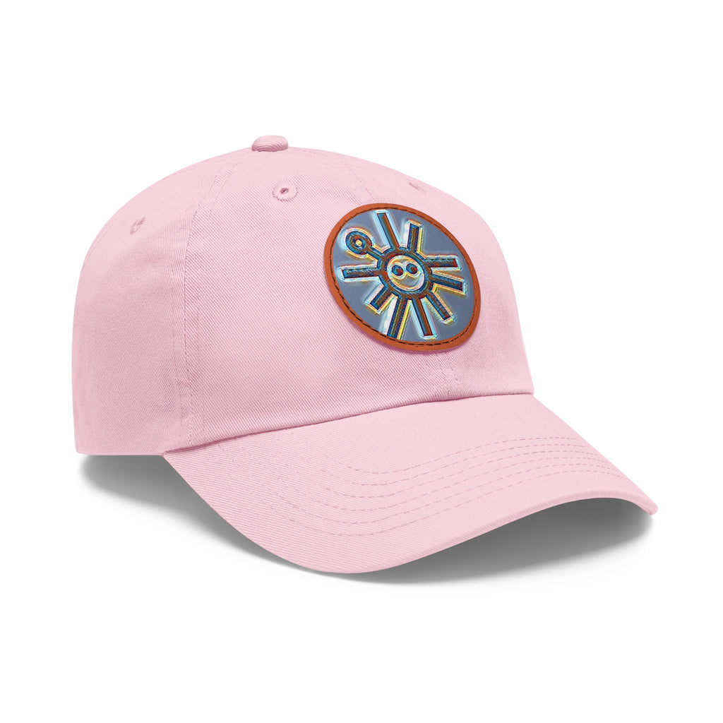 Taino Symbolism Dad Hat with Leather Patch (Round)