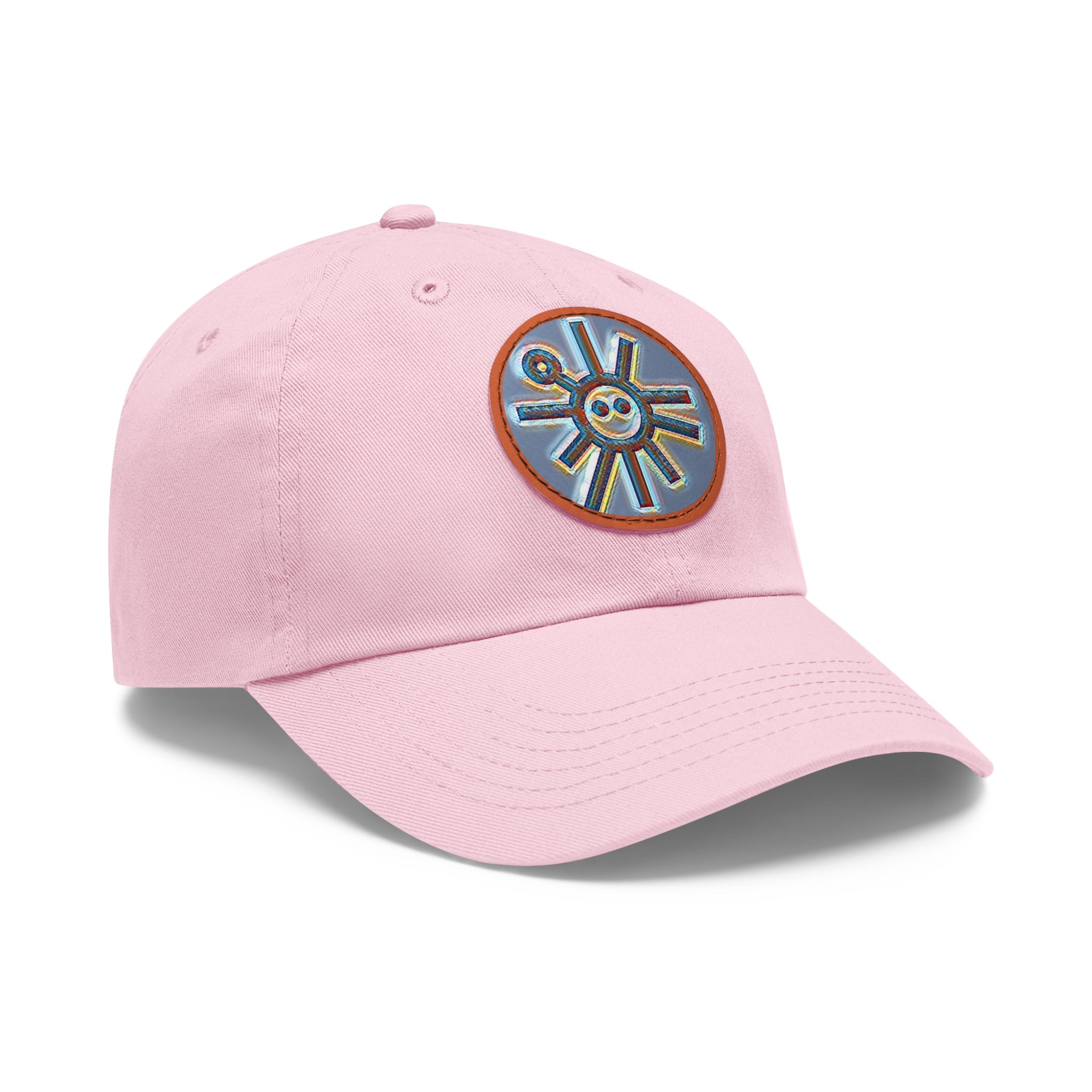 Taino Symbolism Dad Hat with Leather Patch (Round)