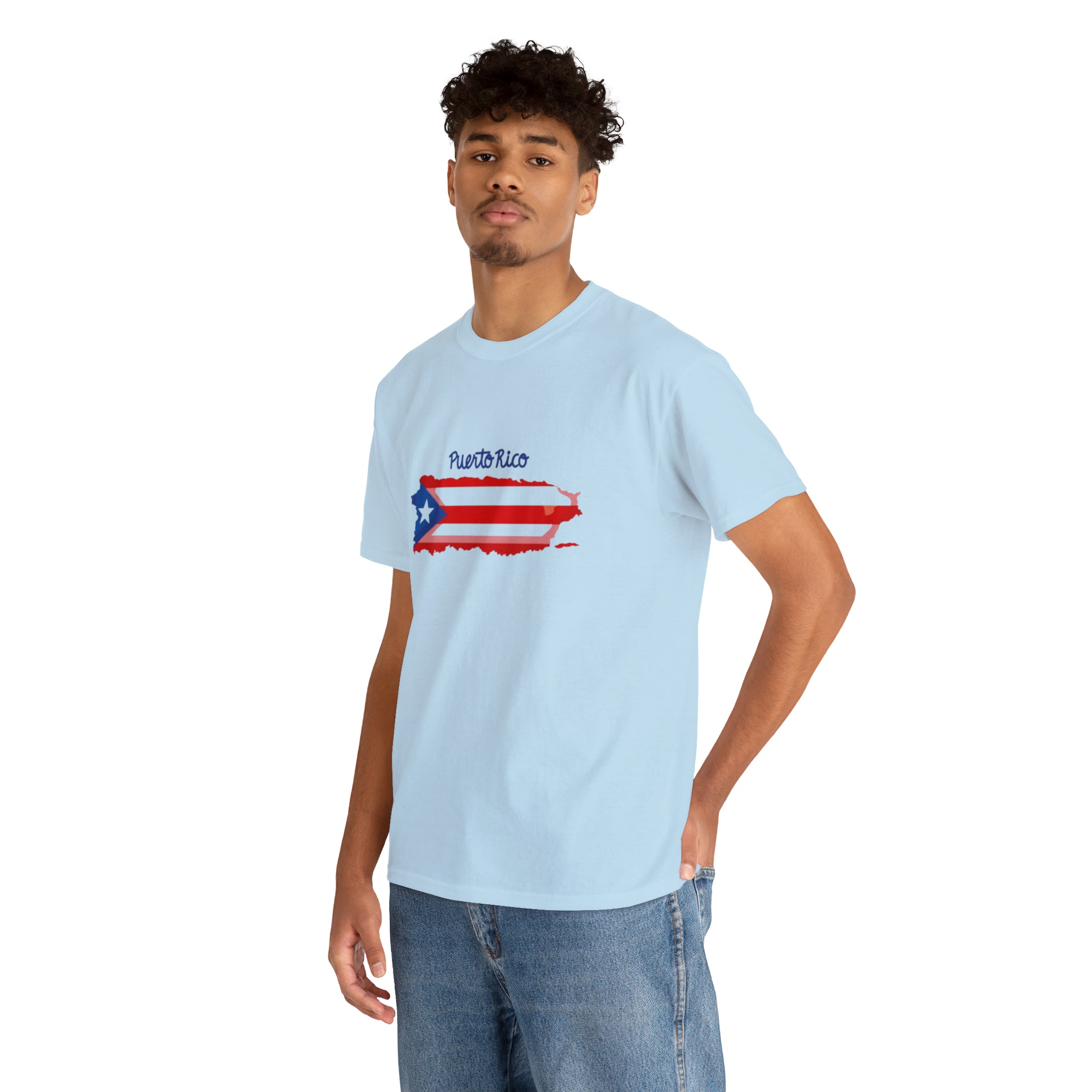 Island of Puerto Rico Flag Heavy Cotton Tee