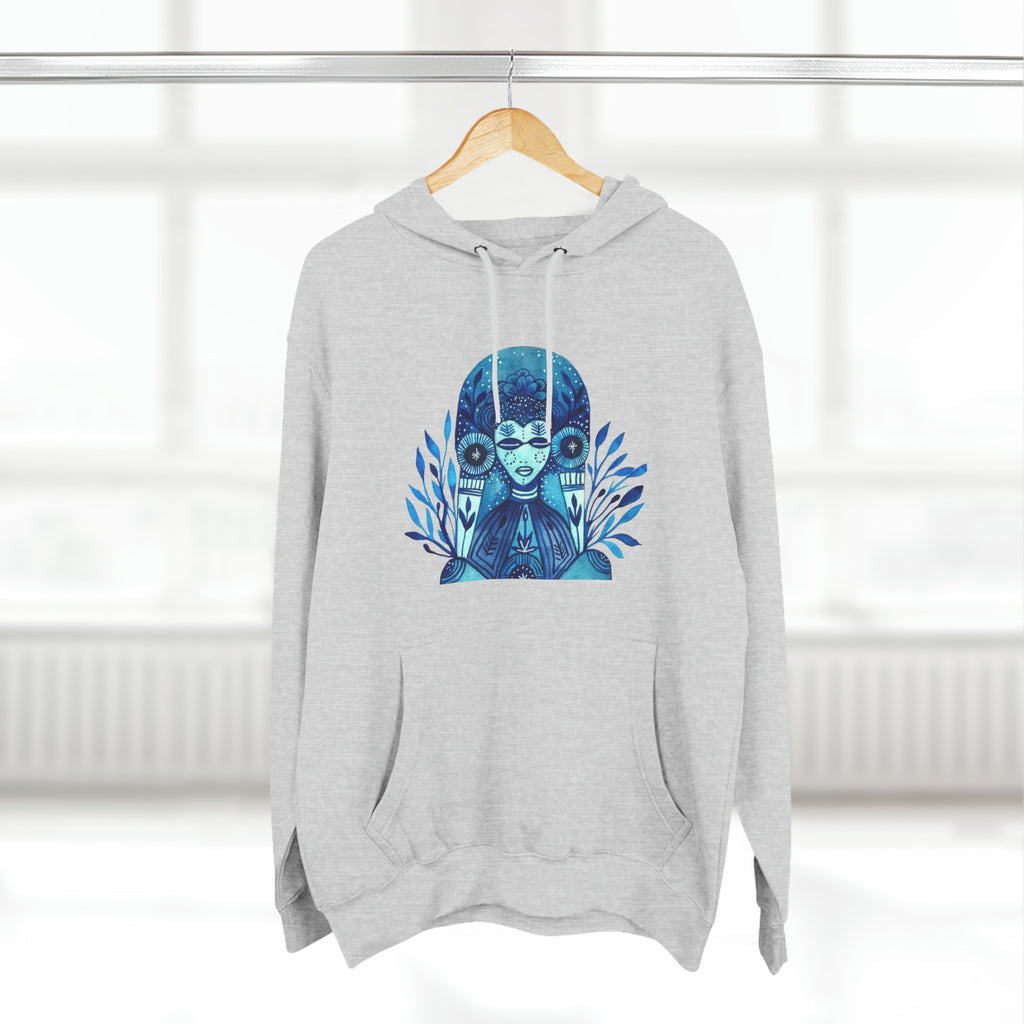 Taino Inspired Queen When Its Dark Look For The Stars Three-Panel Fleece Hoodie