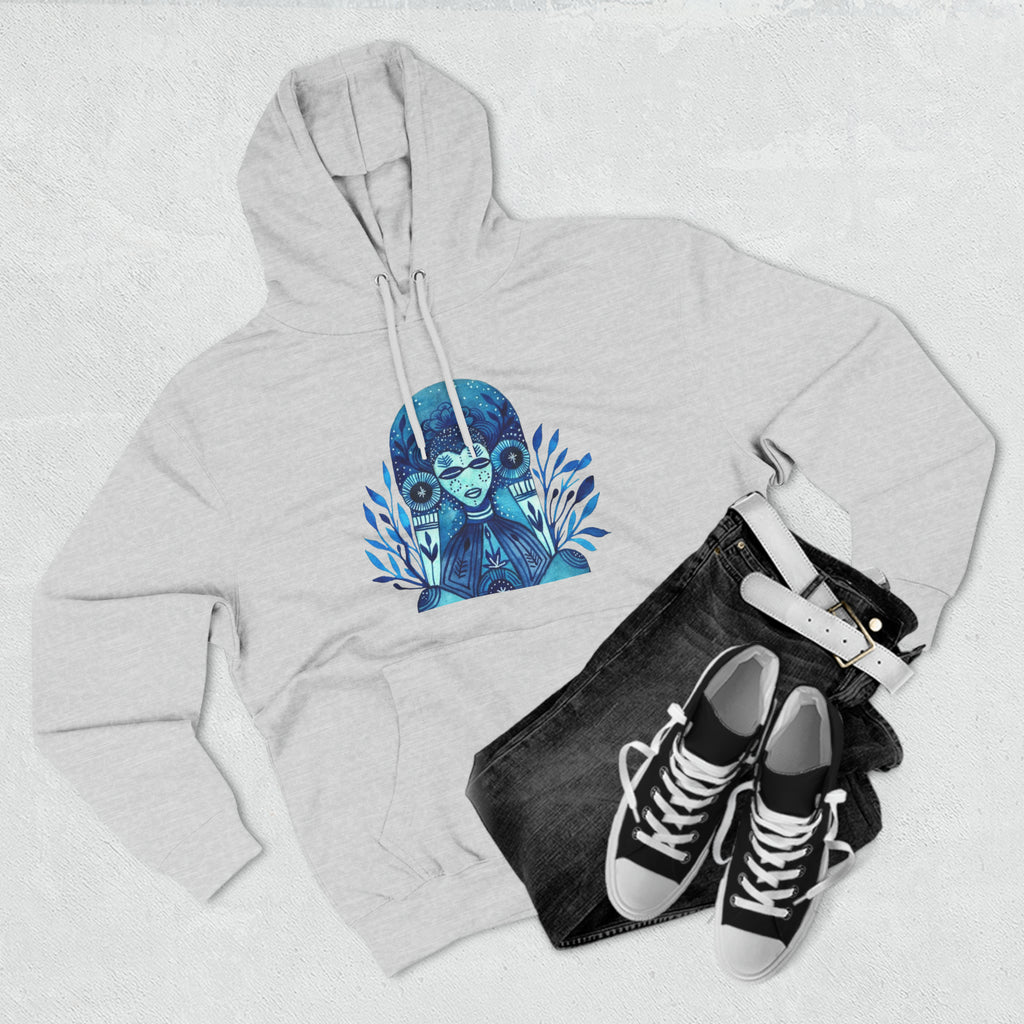 Taino Inspired Queen When Its Dark Look For The Stars Three-Panel Fleece Hoodie