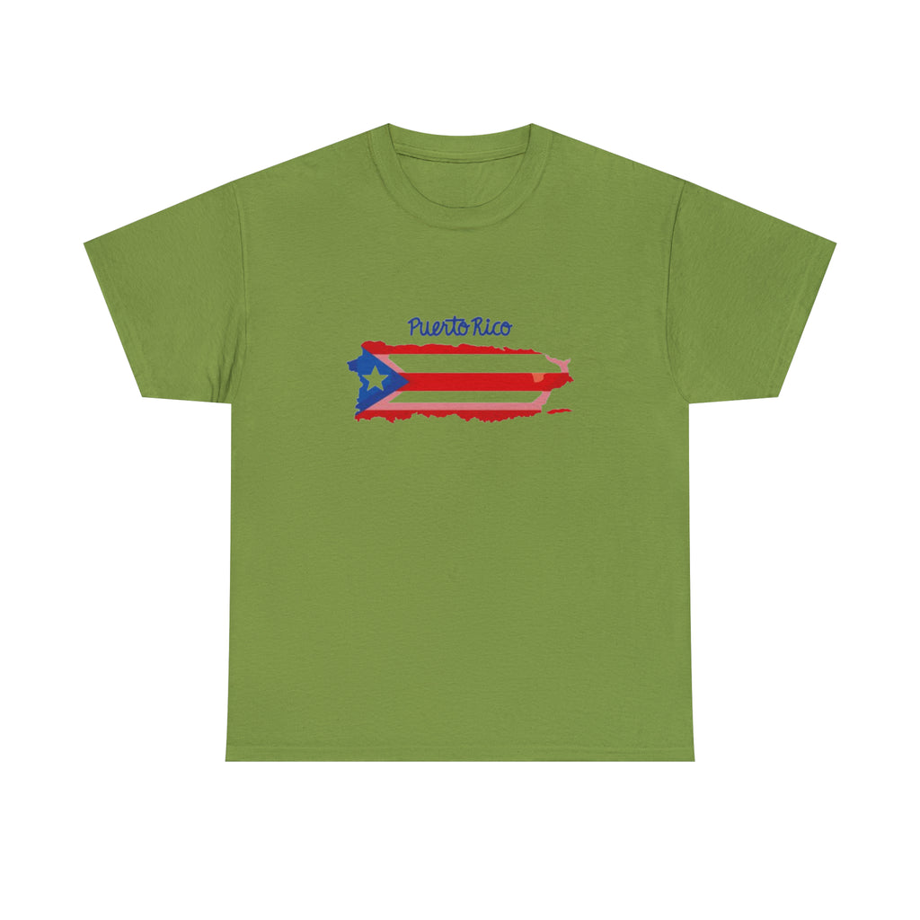 Island of Puerto Rico Flag Heavy Cotton Tee