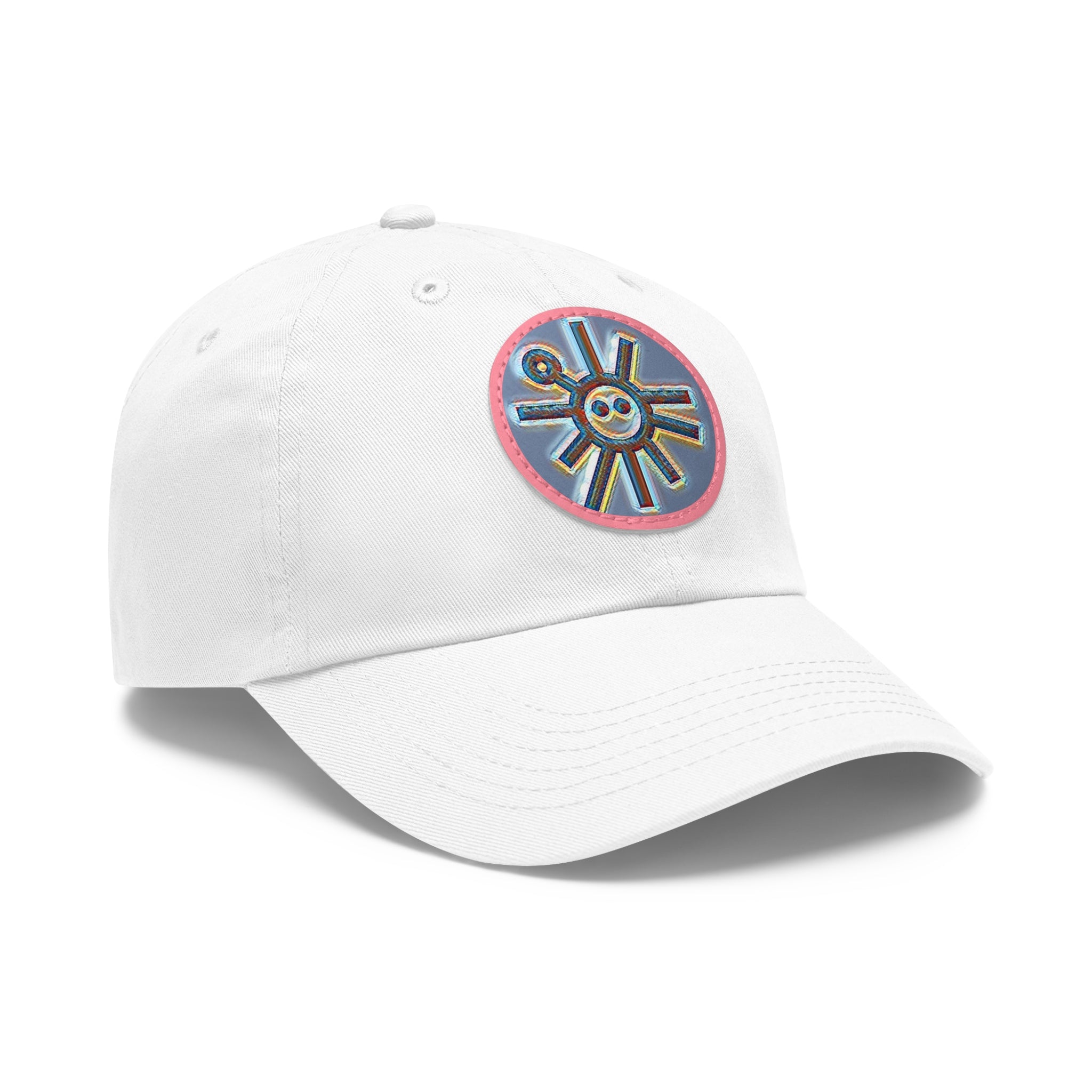 Taino Symbolism Dad Hat with Leather Patch (Round)