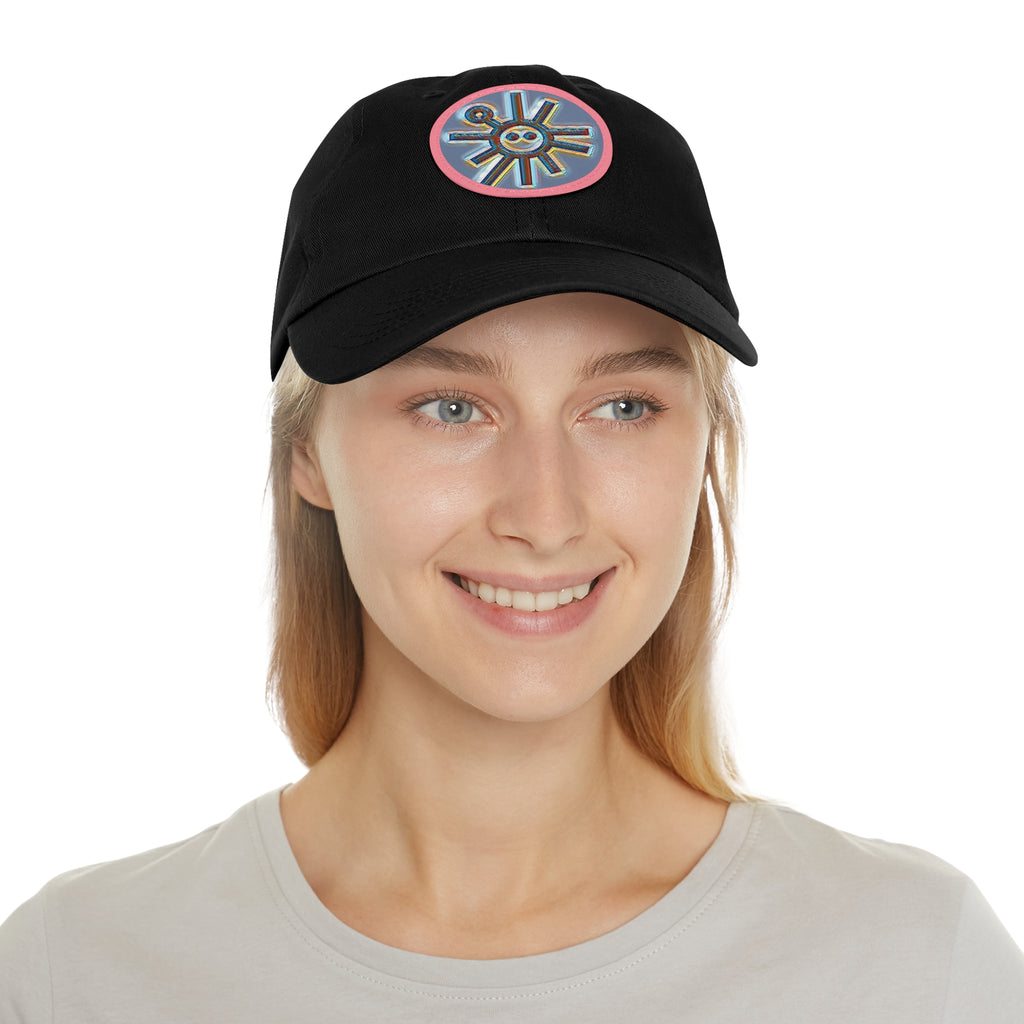 Taino Symbolism Dad Hat with Leather Patch (Round)