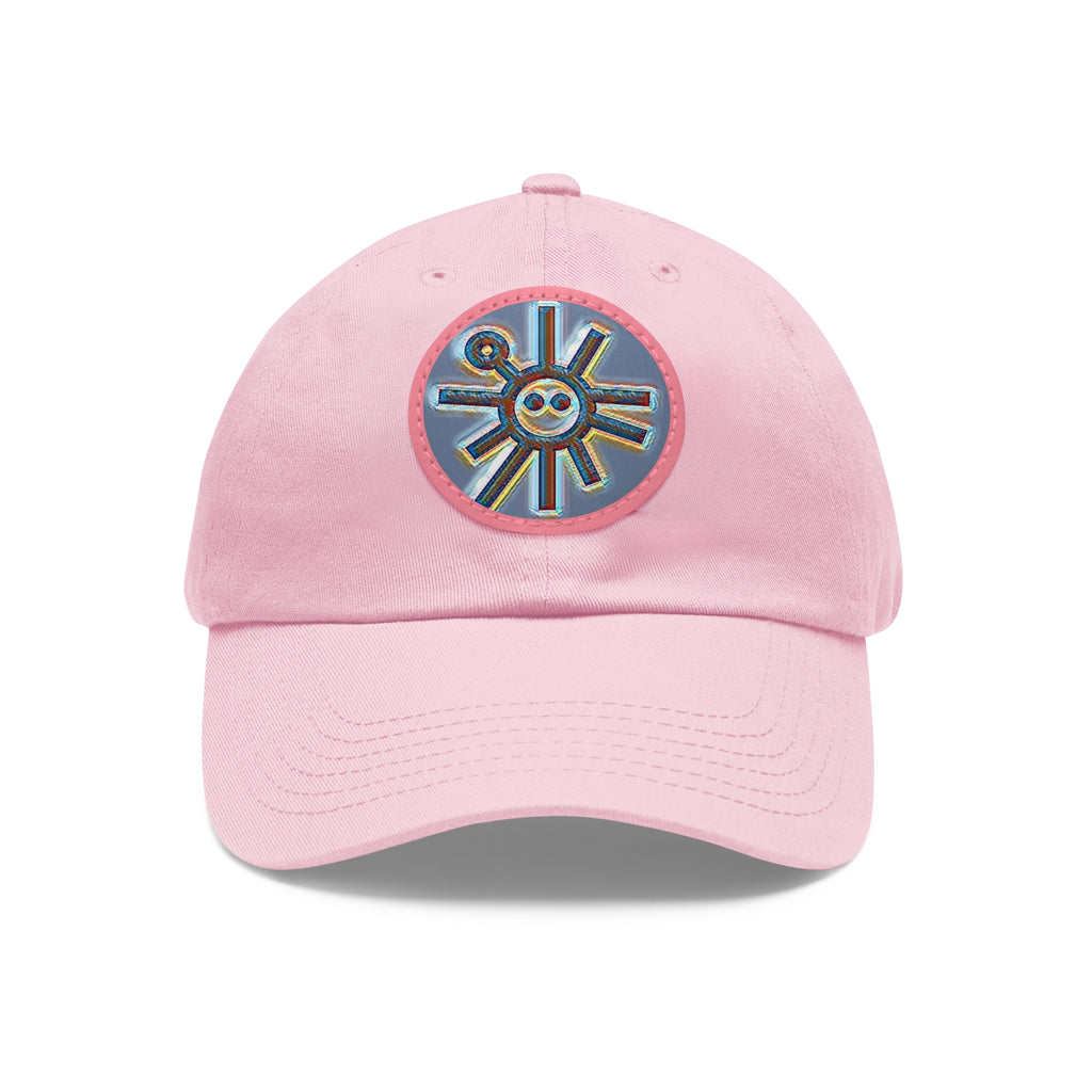 Taino Symbolism Dad Hat with Leather Patch (Round)