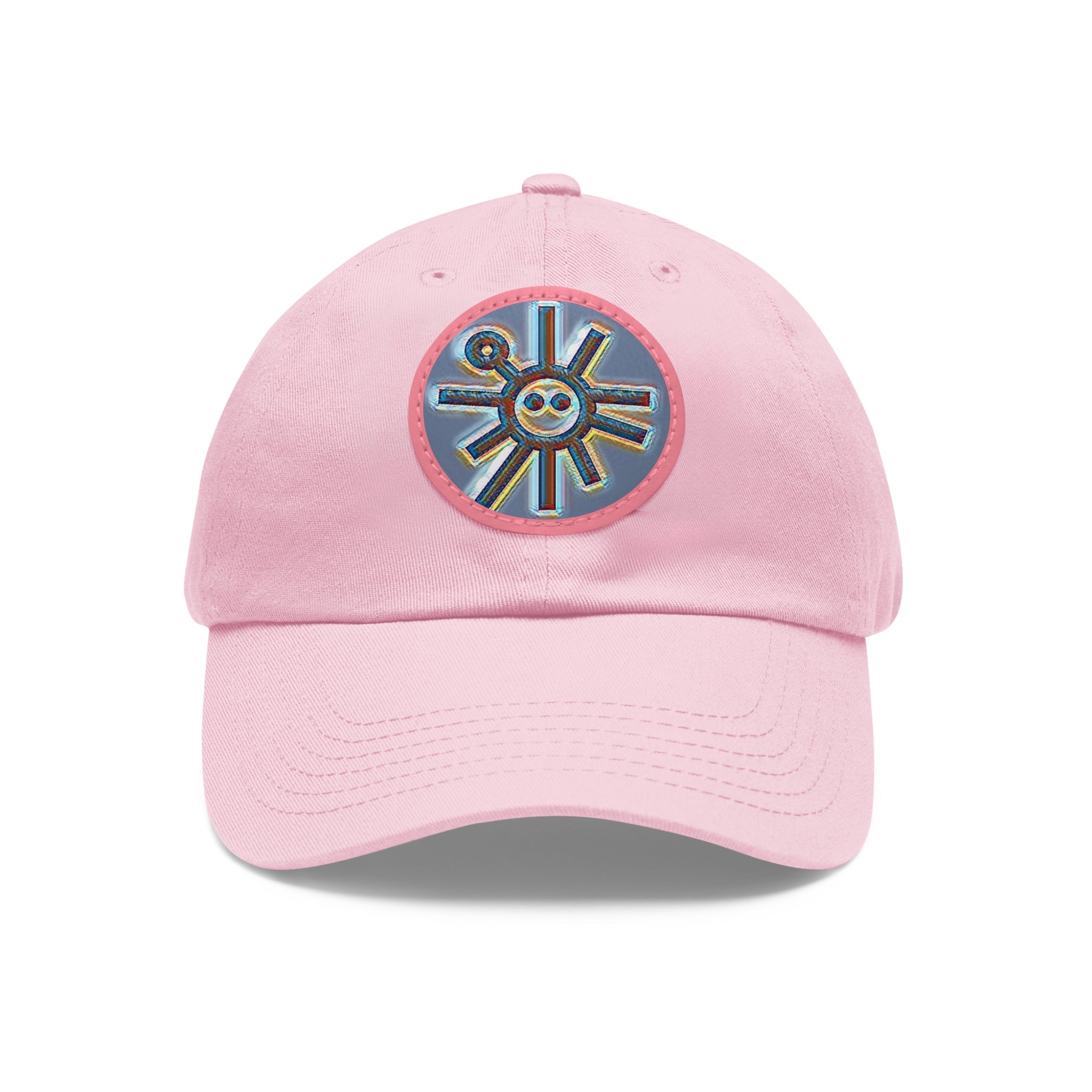 Taino Symbolism Dad Hat with Leather Patch (Round)