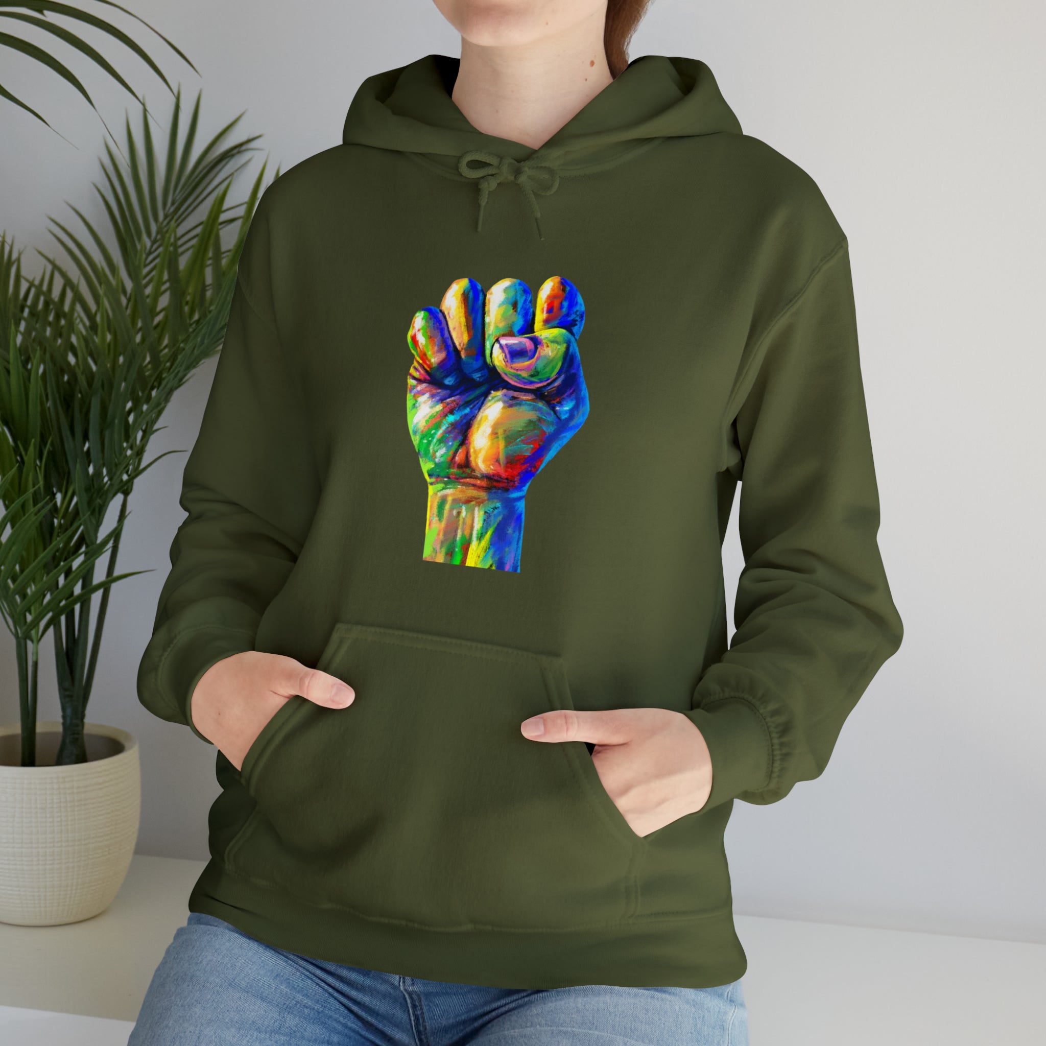 Power to The People Fist Unisex Heavy Blend™ Hooded Sweatshirt