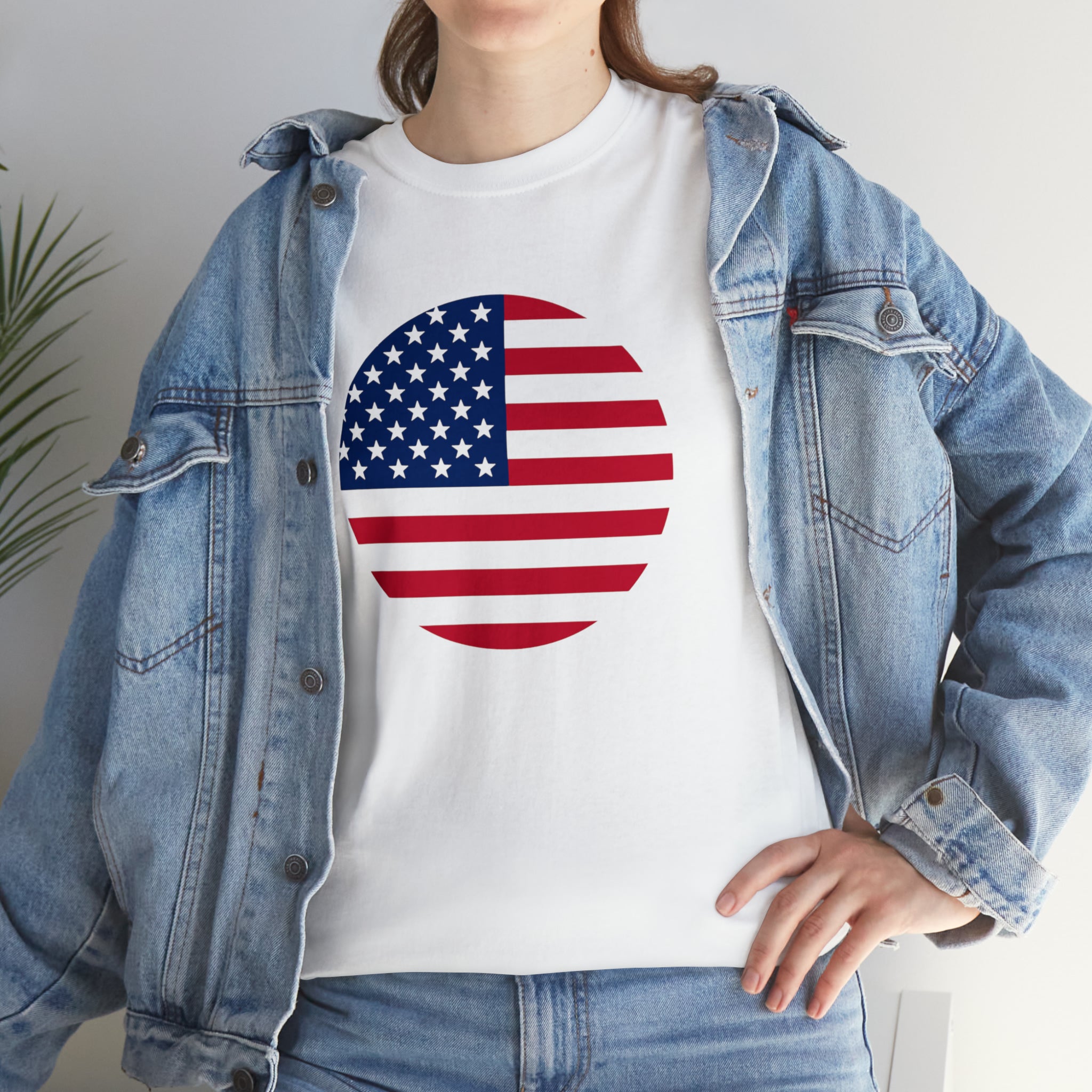 American Flag Globe Unisex Heavy Cotton Tee
