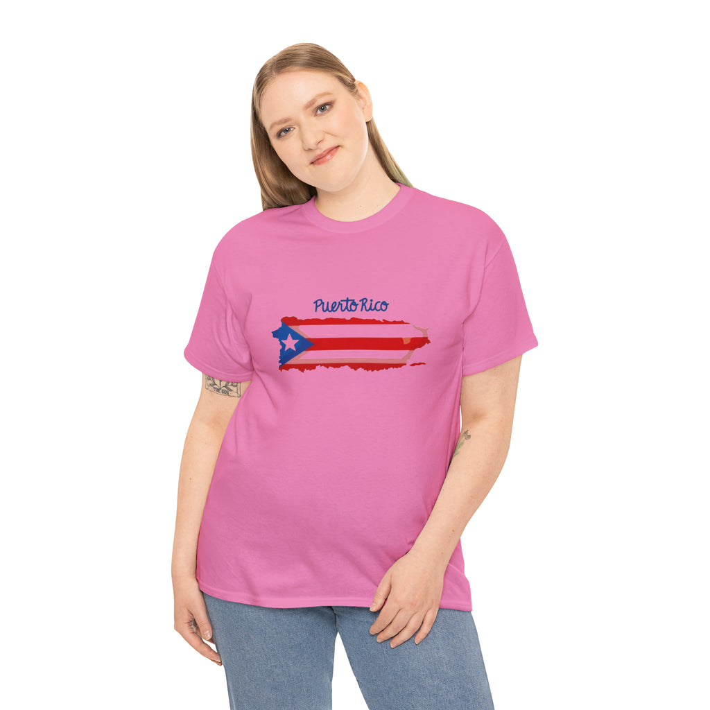 Island of Puerto Rico Flag Heavy Cotton Tee