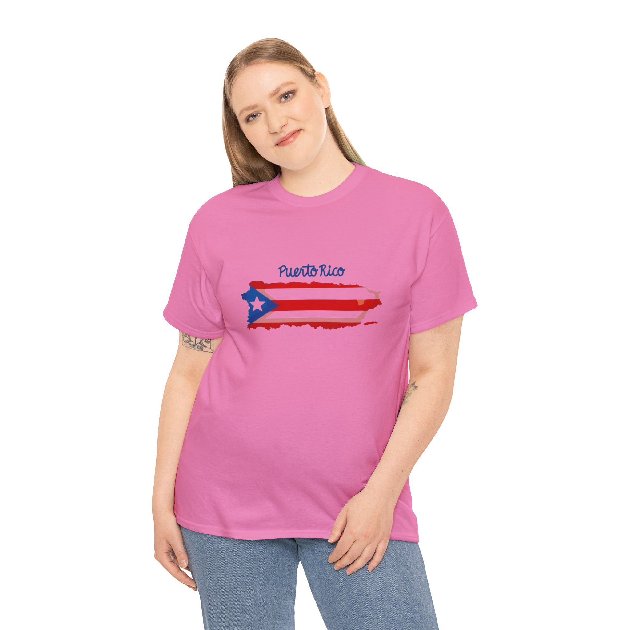 Island of Puerto Rico Flag Heavy Cotton Tee