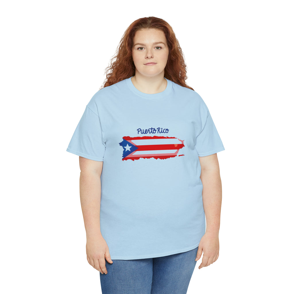 Island of Puerto Rico Flag Heavy Cotton Tee