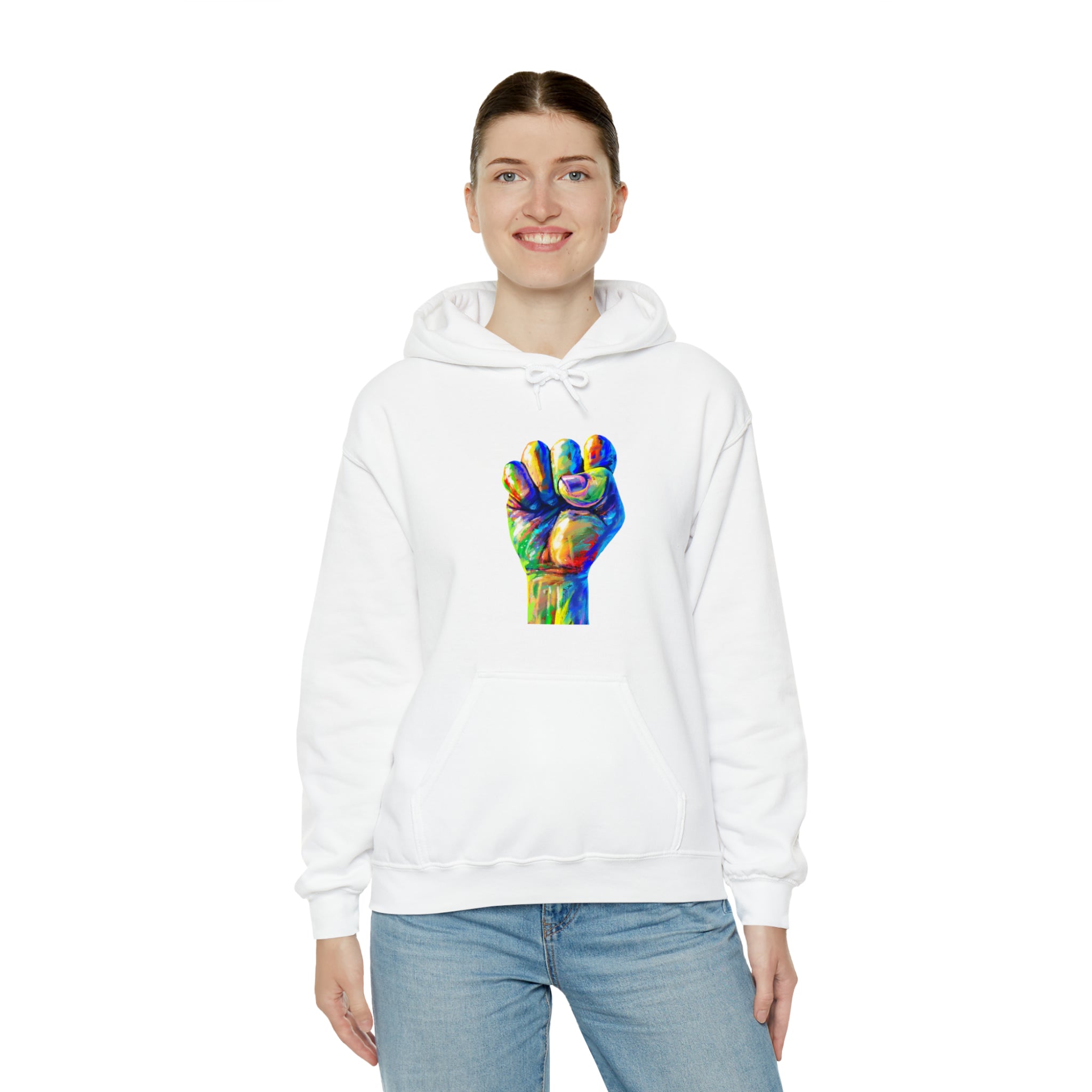 Power to The People Fist Unisex Heavy Blend™ Hooded Sweatshirt