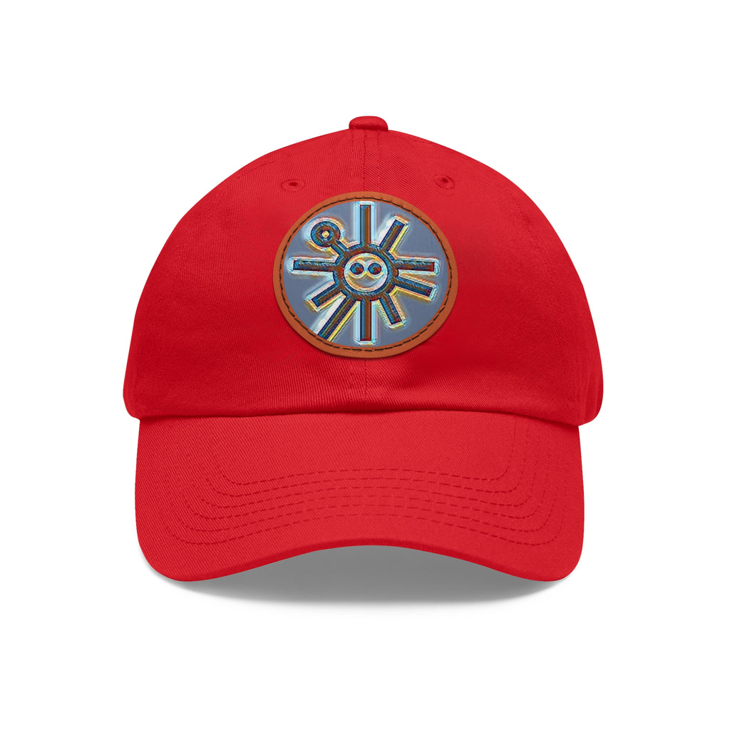 Taino Symbolism Dad Hat with Leather Patch (Round)