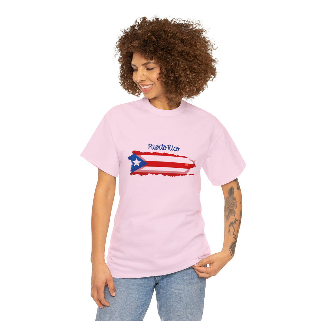 Island of Puerto Rico Flag Heavy Cotton Tee
