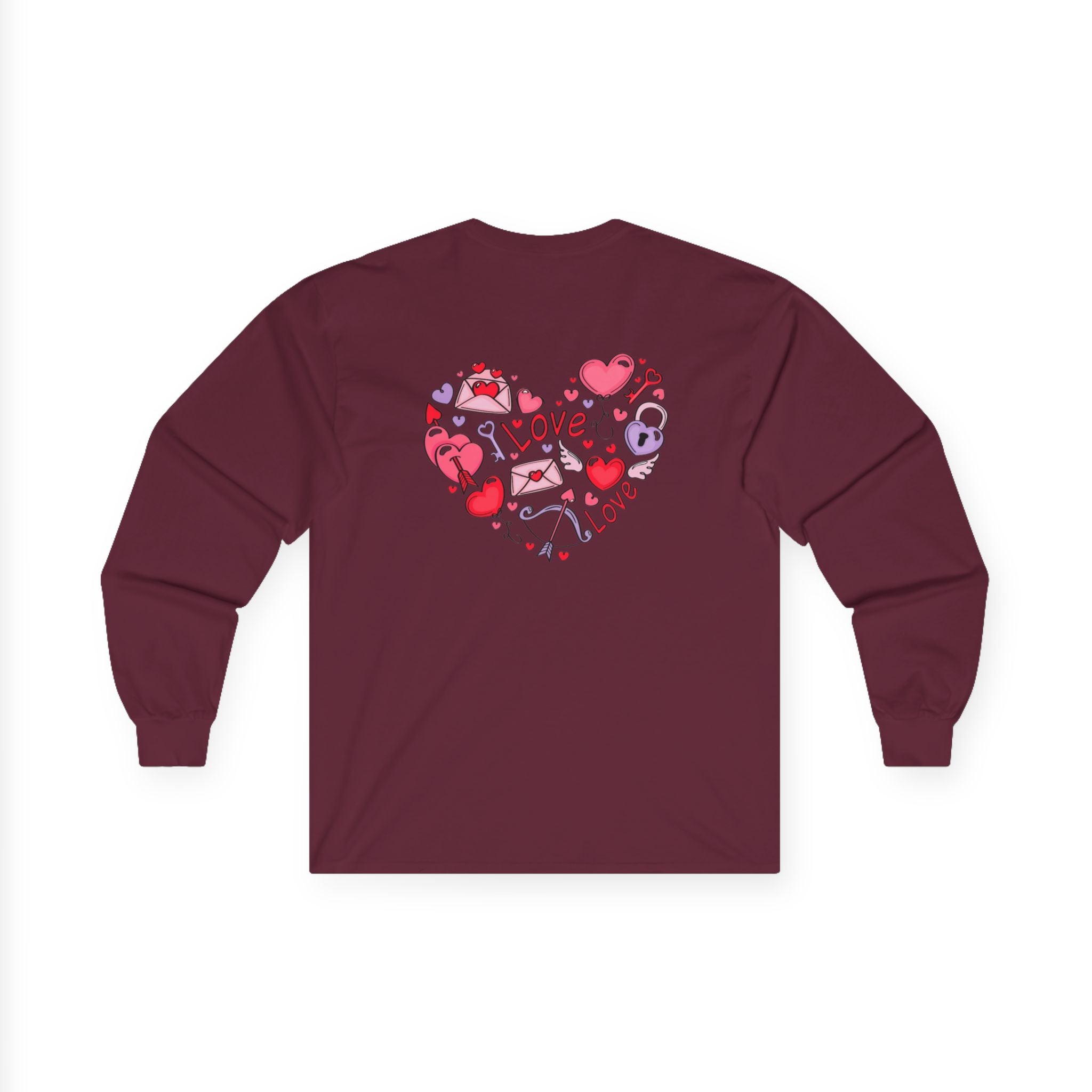 Valentine's Day Love Heart Long Sleeve Tee — Valentine’s Day Graphic Shirt