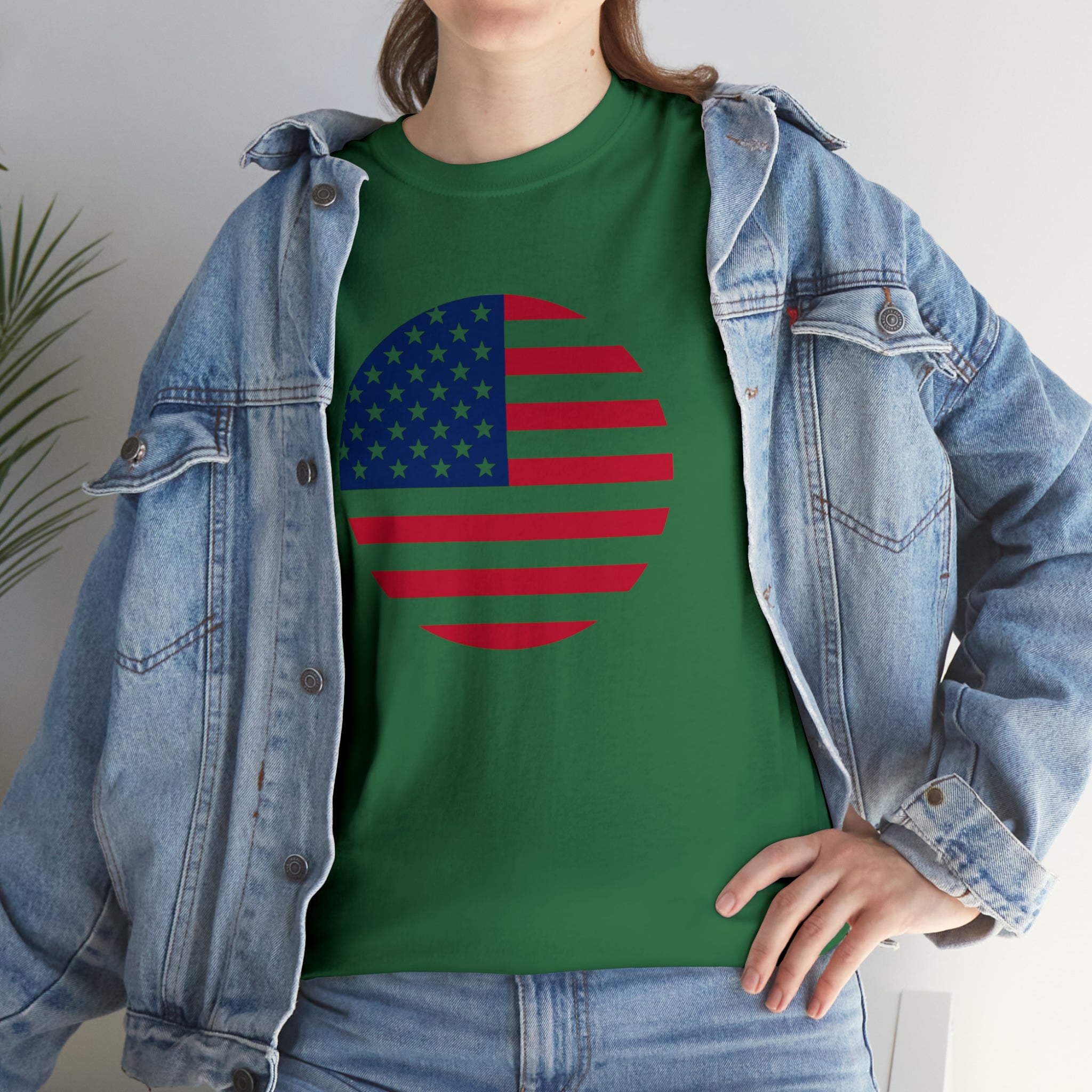 American Flag Globe Unisex Heavy Cotton Tee
