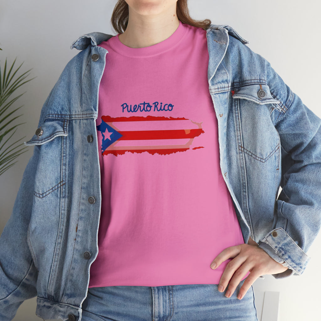 Island of Puerto Rico Flag Heavy Cotton Tee