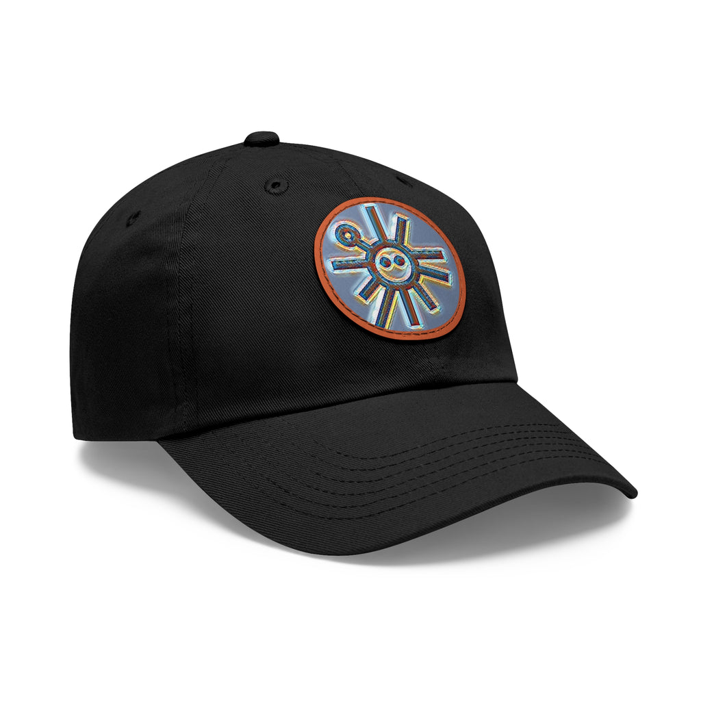 Taino Symbolism Dad Hat with Leather Patch (Round)
