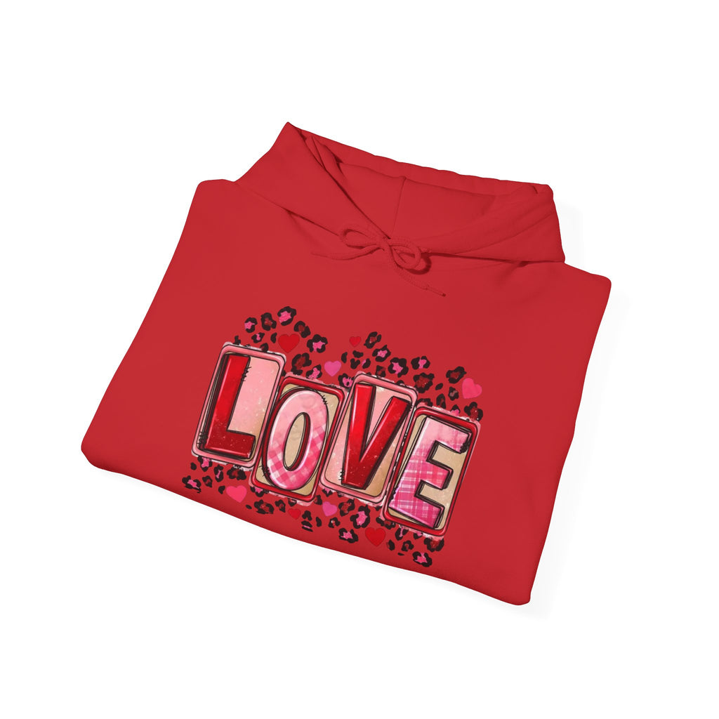 Valentine's Day Love Graphic Hoodie — Heart & 'LOVE' Valentine Pullover