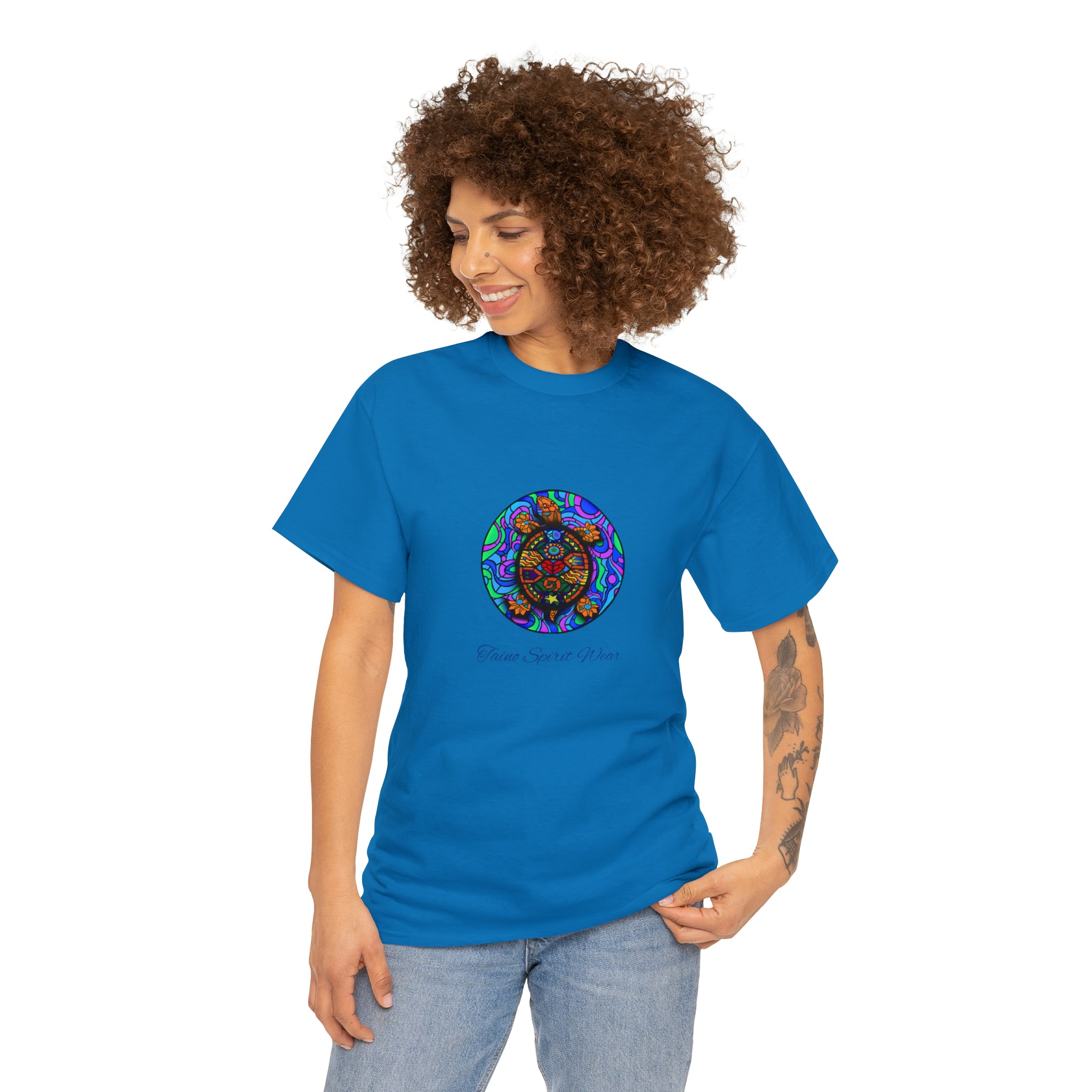 Taino-Inspired Turtle Unisex Heavy Cotton Tee