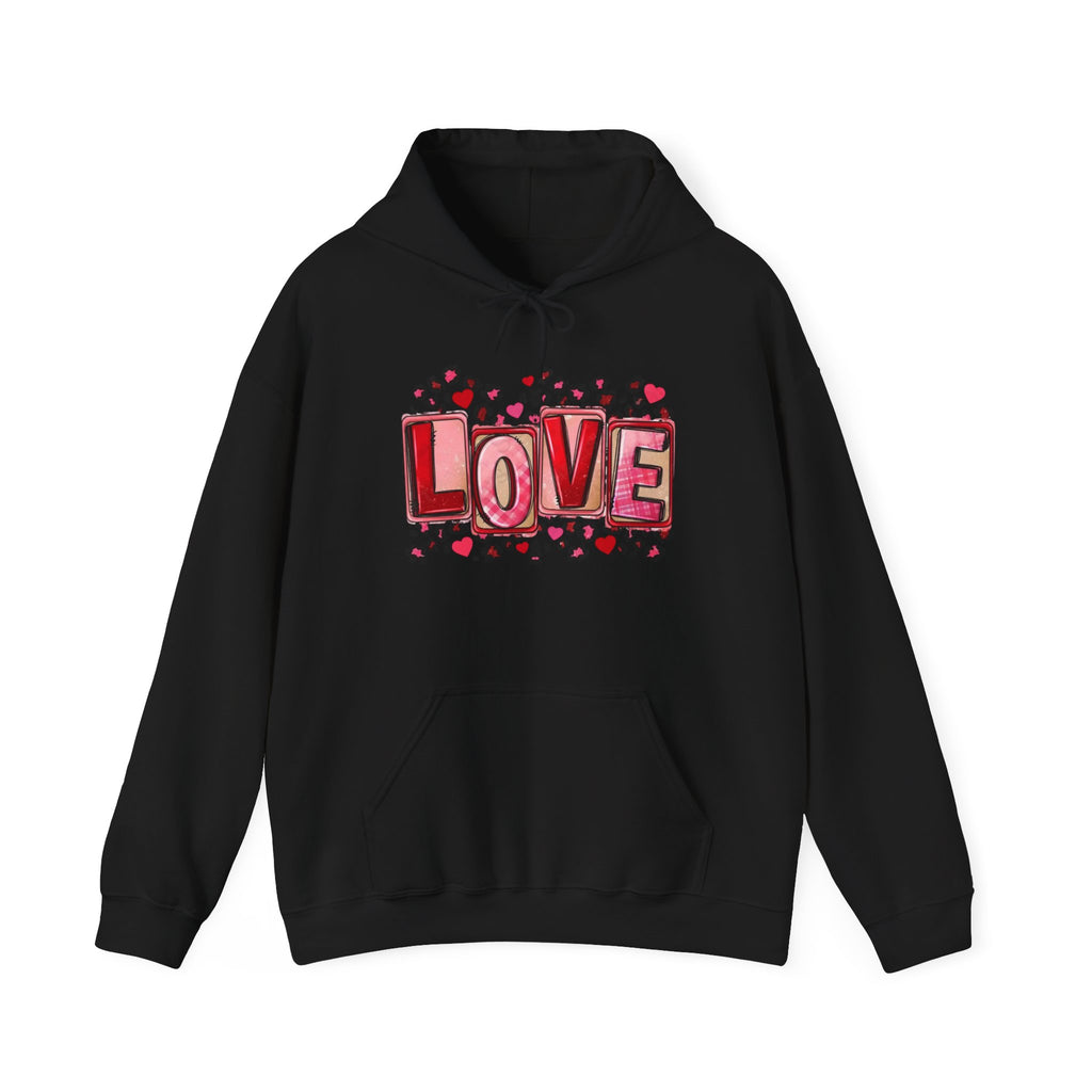Valentine's Day Love Graphic Hoodie — Heart & 'LOVE' Valentine Pullover