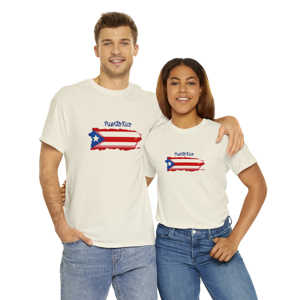 Island of Puerto Rico Flag Heavy Cotton Tee