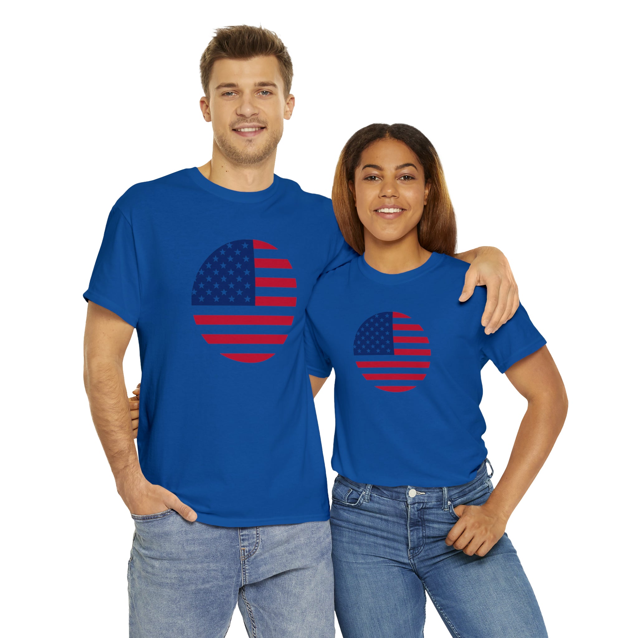 American Flag Globe Unisex Heavy Cotton Tee