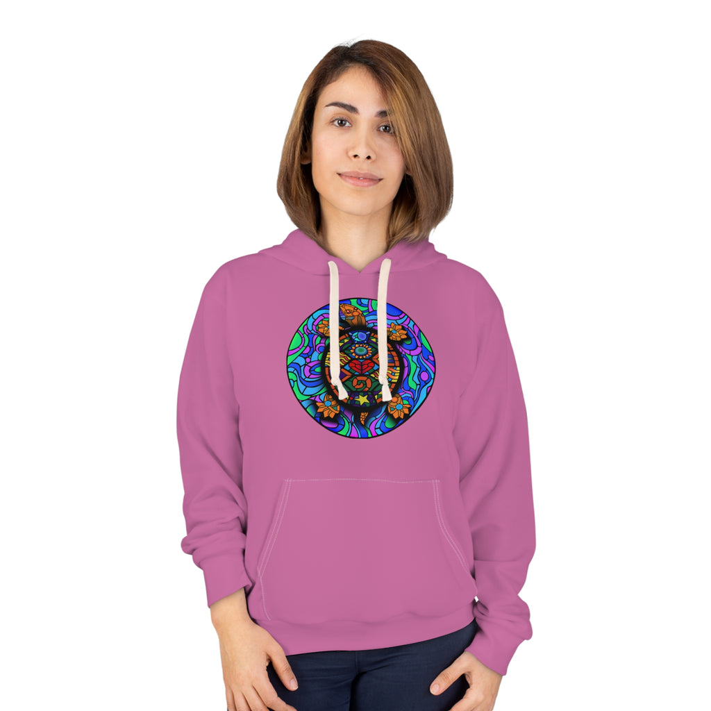 Taino-Inspired Turtle Unisex Pullover Hoodie (AOP)