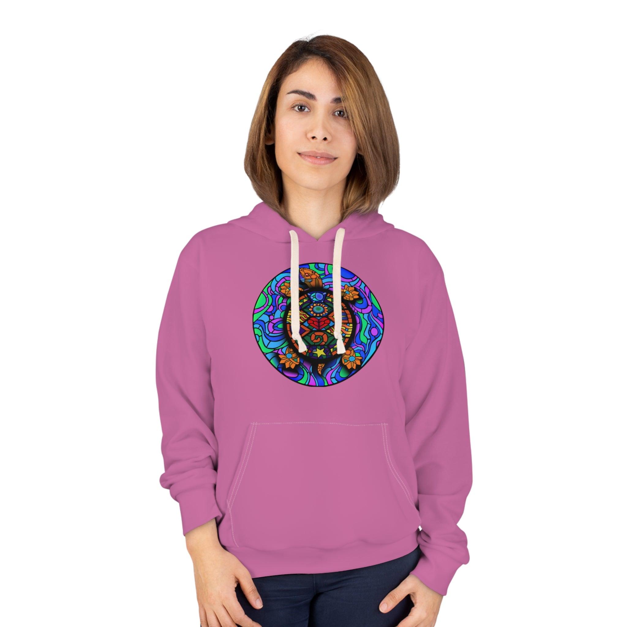 Taino-Inspired Turtle Unisex Pullover Hoodie (AOP)
