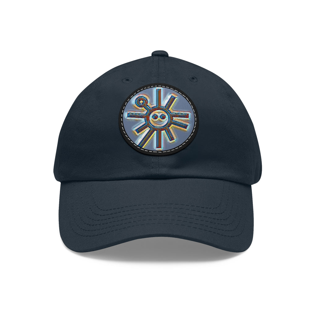 Taino Symbolism Dad Hat with Leather Patch (Round)