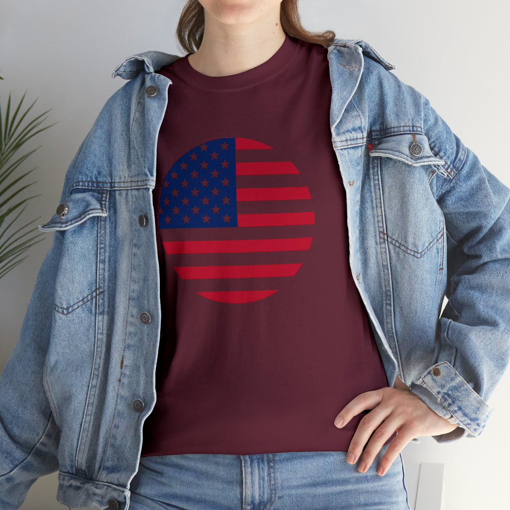 American Flag Globe Unisex Heavy Cotton Tee