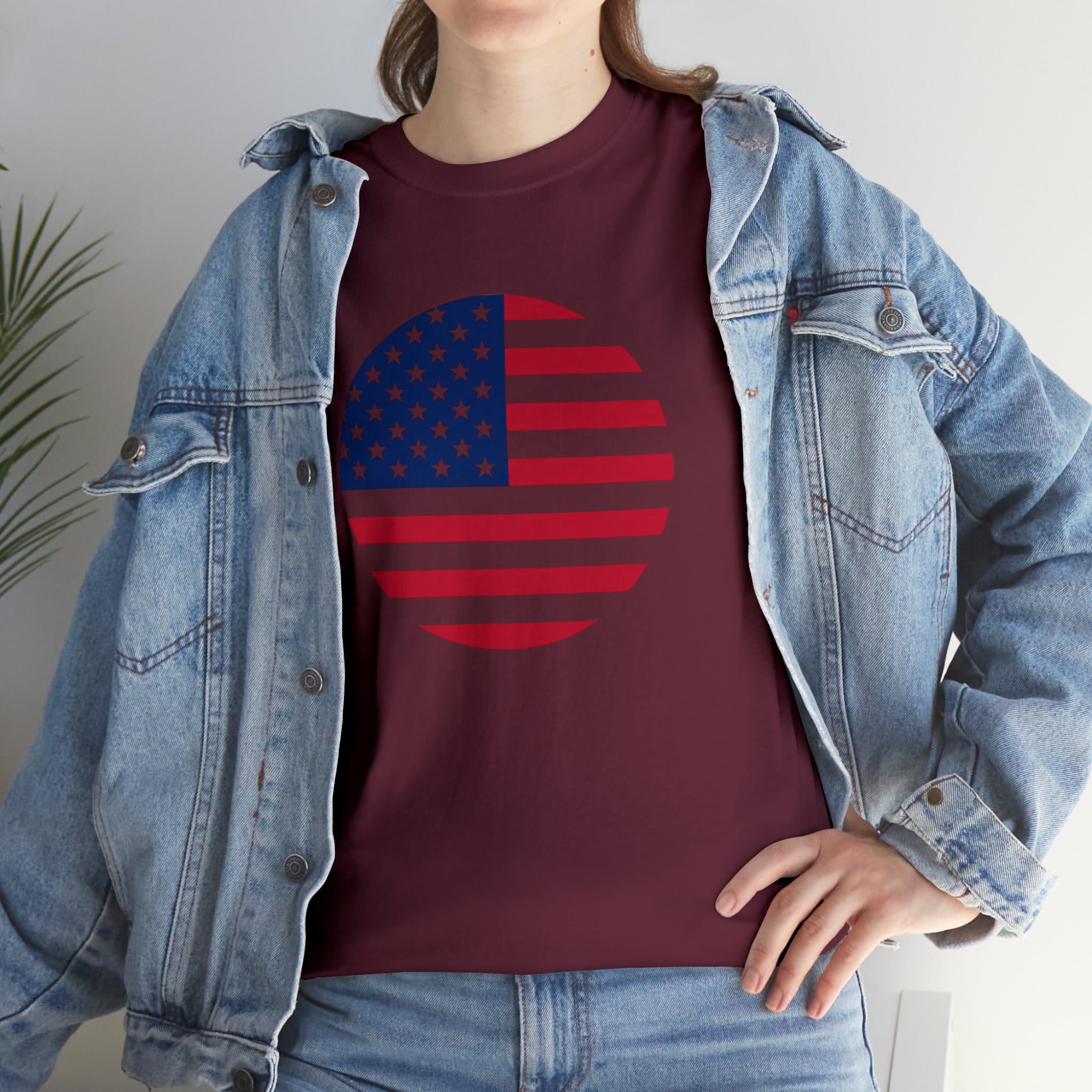 American Flag Globe Unisex Heavy Cotton Tee