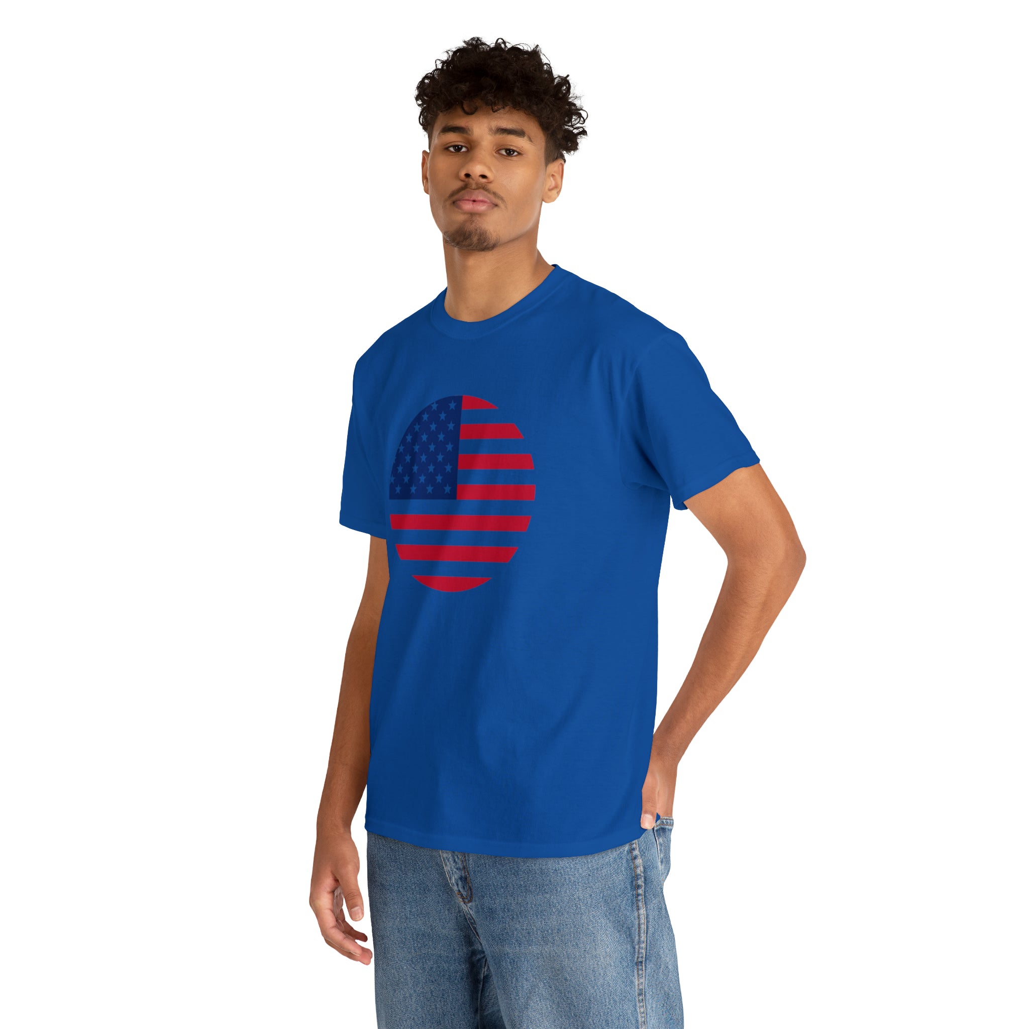 American Flag Globe Unisex Heavy Cotton Tee