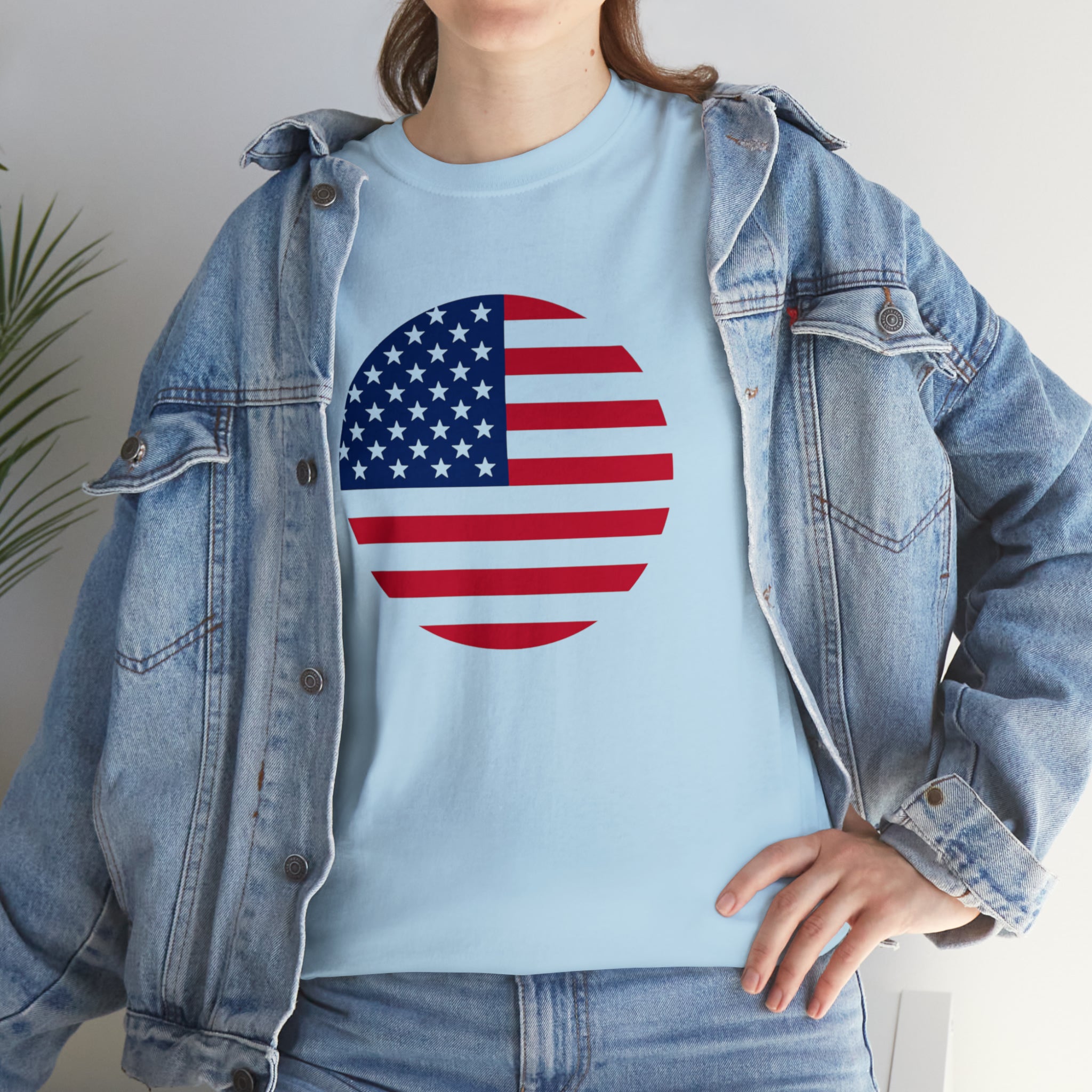 American Flag Globe Unisex Heavy Cotton Tee