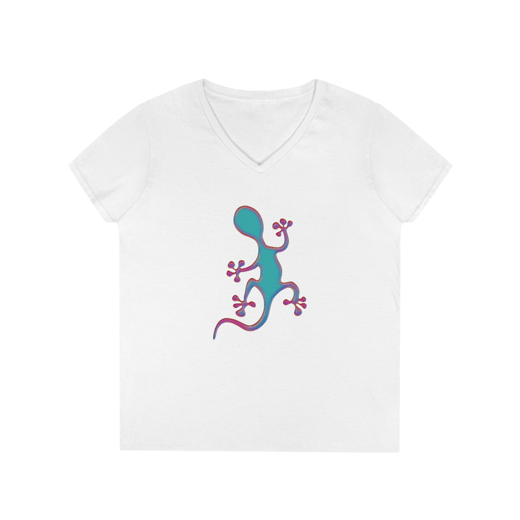 Taino-Inspried Salamander Ladies' V-Neck T-Shirt
