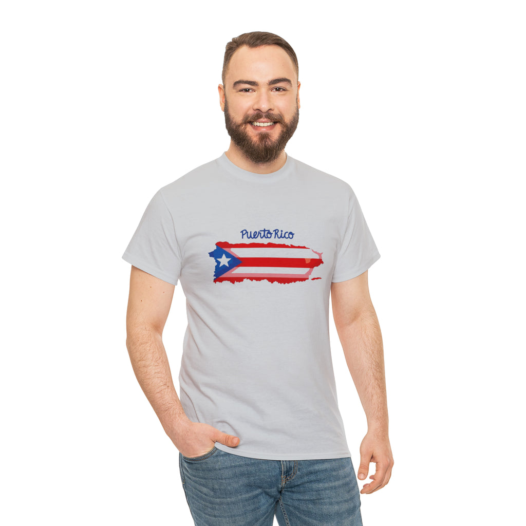 Island of Puerto Rico Flag Heavy Cotton Tee