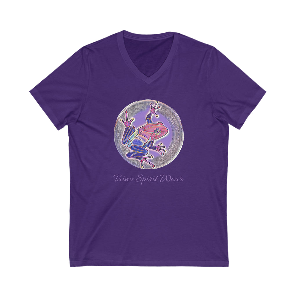 Puerto Rican Coqui Unisex Jersey Short Sleeve V-Neck Tee
