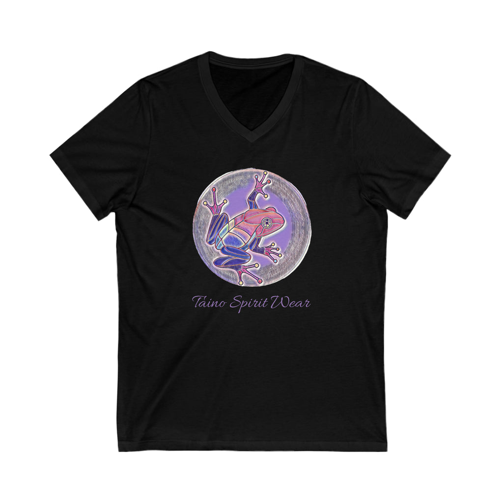 Puerto Rican Coqui Unisex Jersey Short Sleeve V-Neck Tee