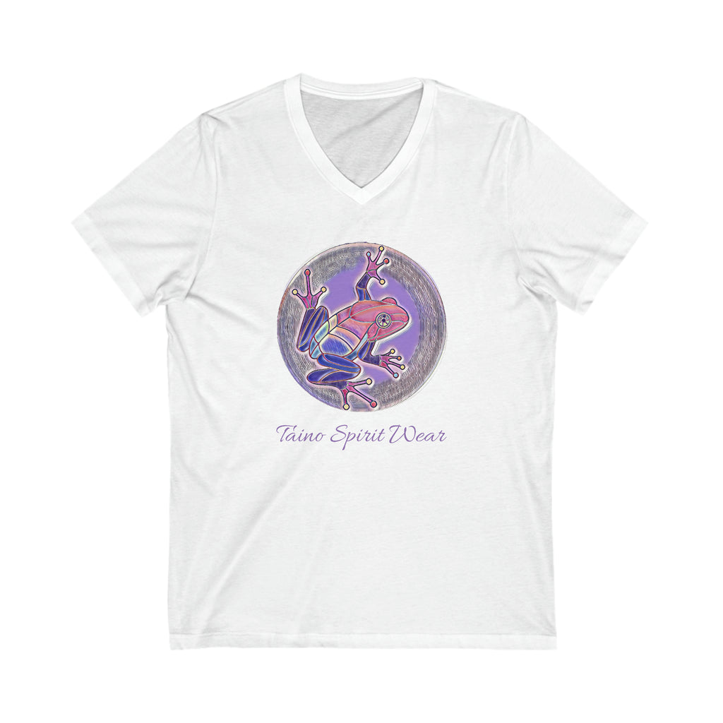 Puerto Rican Coqui Unisex Jersey Short Sleeve V-Neck Tee