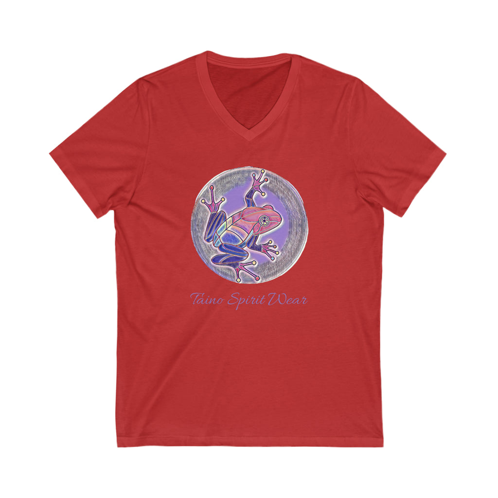 Puerto Rican Coqui Unisex Jersey Short Sleeve V-Neck Tee