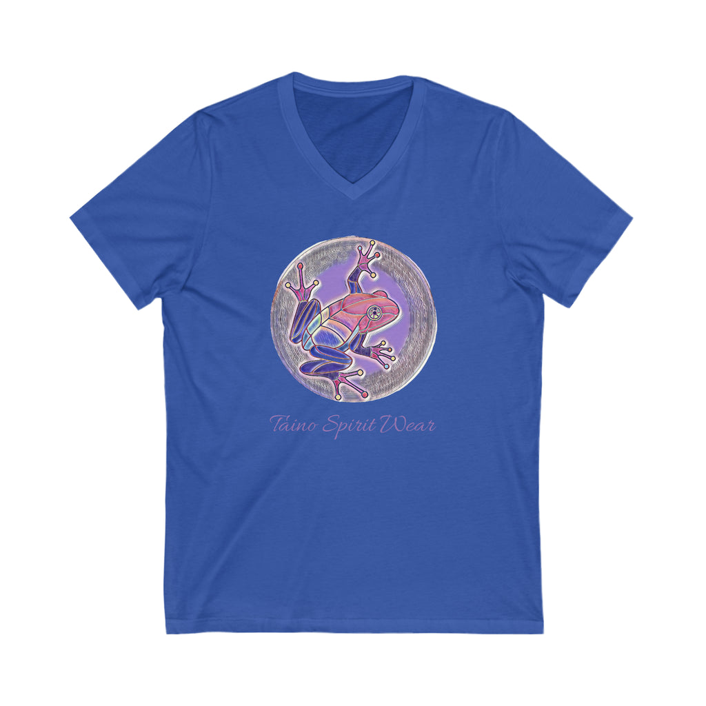 Puerto Rican Coqui Unisex Jersey Short Sleeve V-Neck Tee