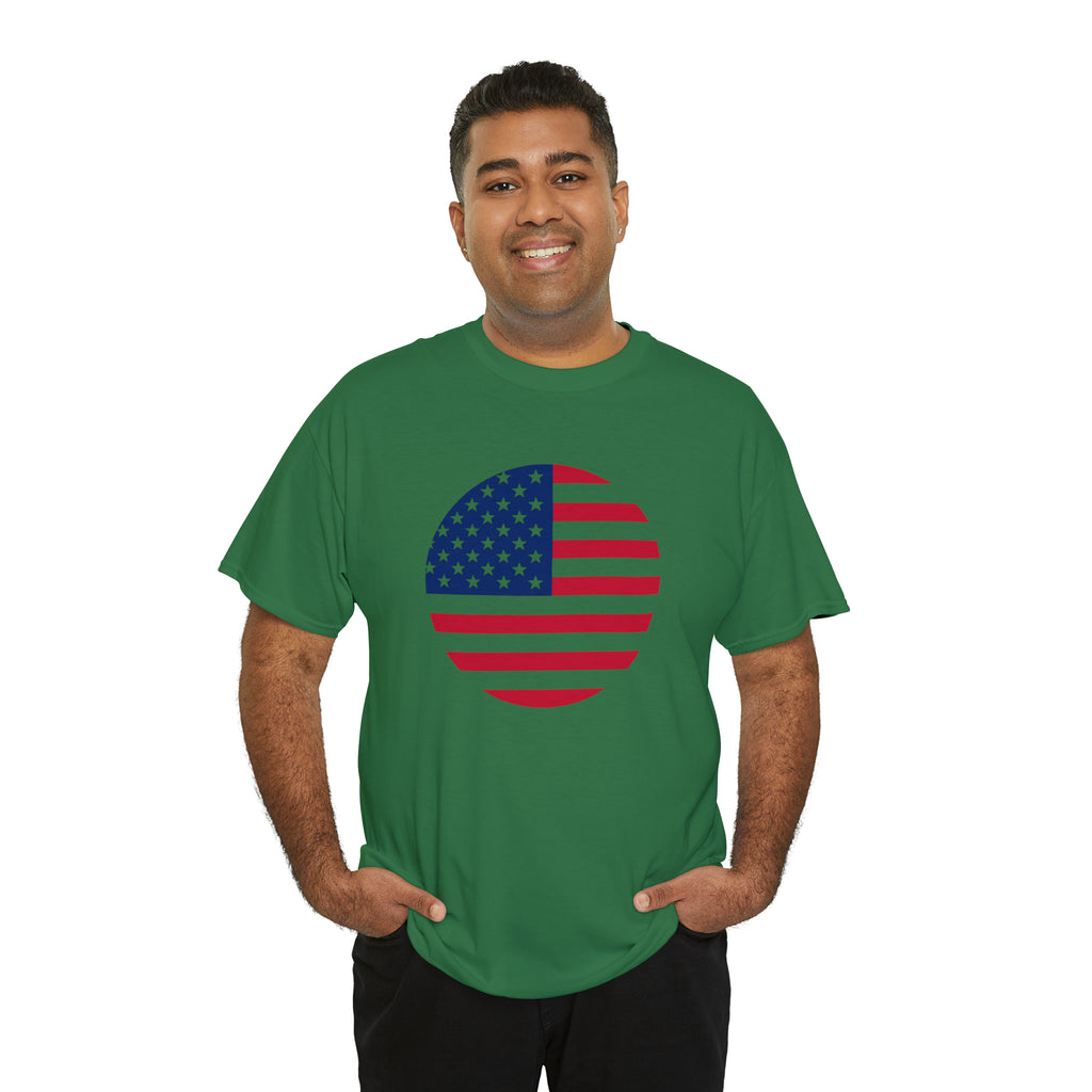 American Flag Globe Unisex Heavy Cotton Tee